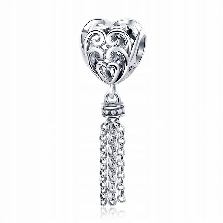 

Charms Serce Łańcuszek Frędzle do Pandora srebr925