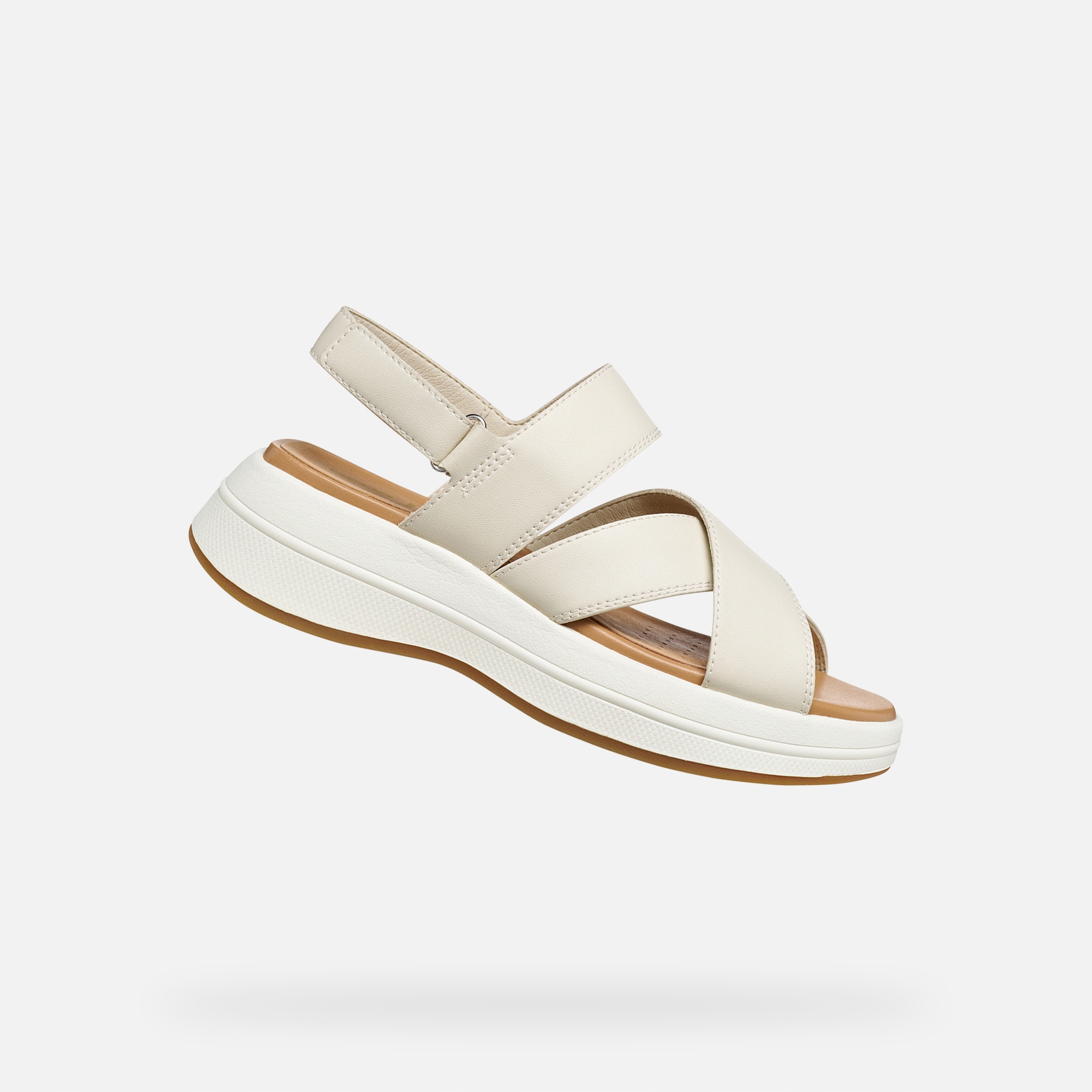 Geox Krémové dámské sandály Geox Spherica Ecub-3 S