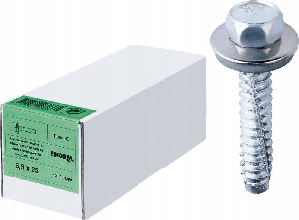 Fasádní šroub A2 Bz 6,3x50 S16, komerční balení.