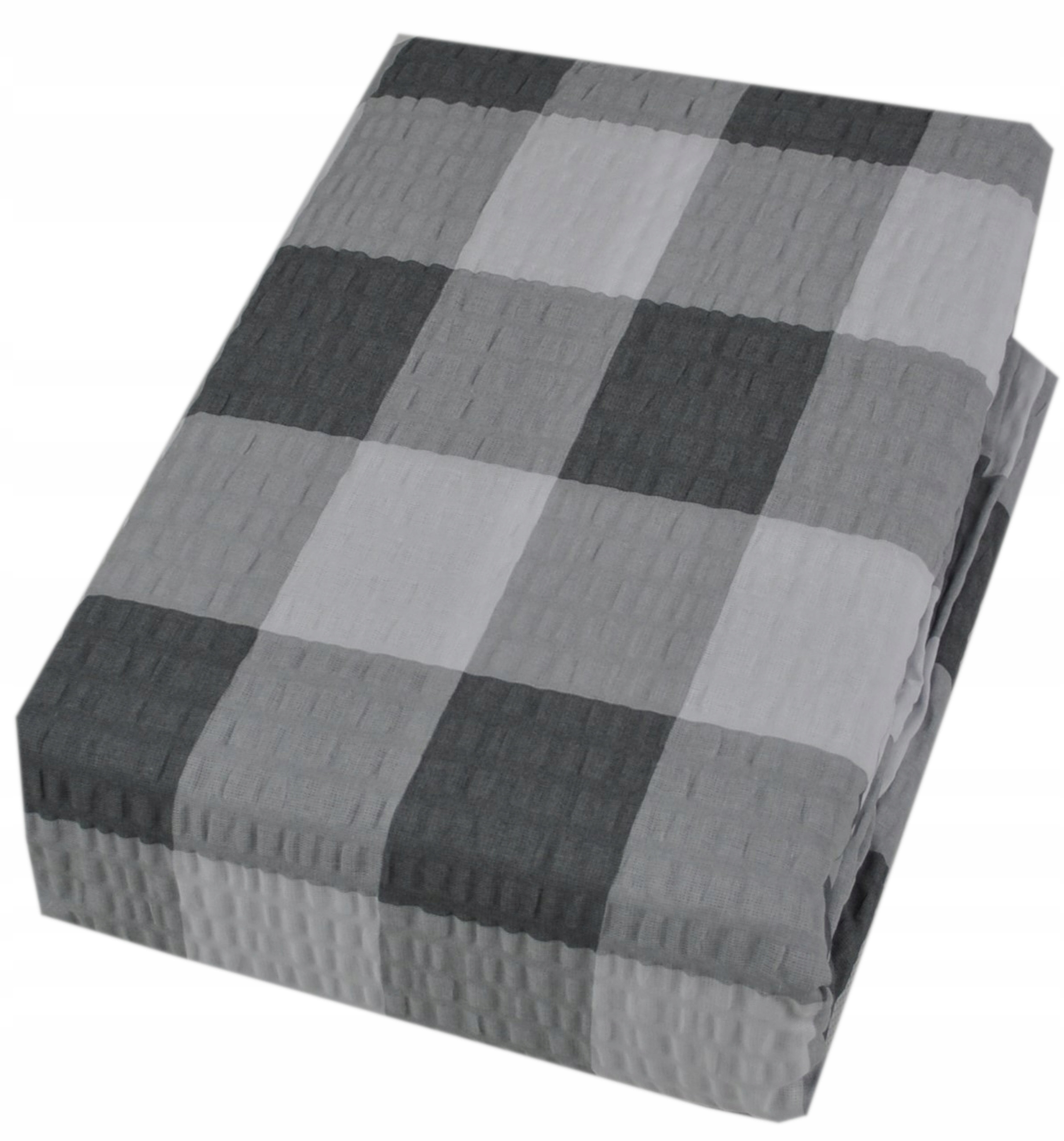 Pościel Z Kory Kora 140X200 Bawełna 100% Szara Biała Krata Polska