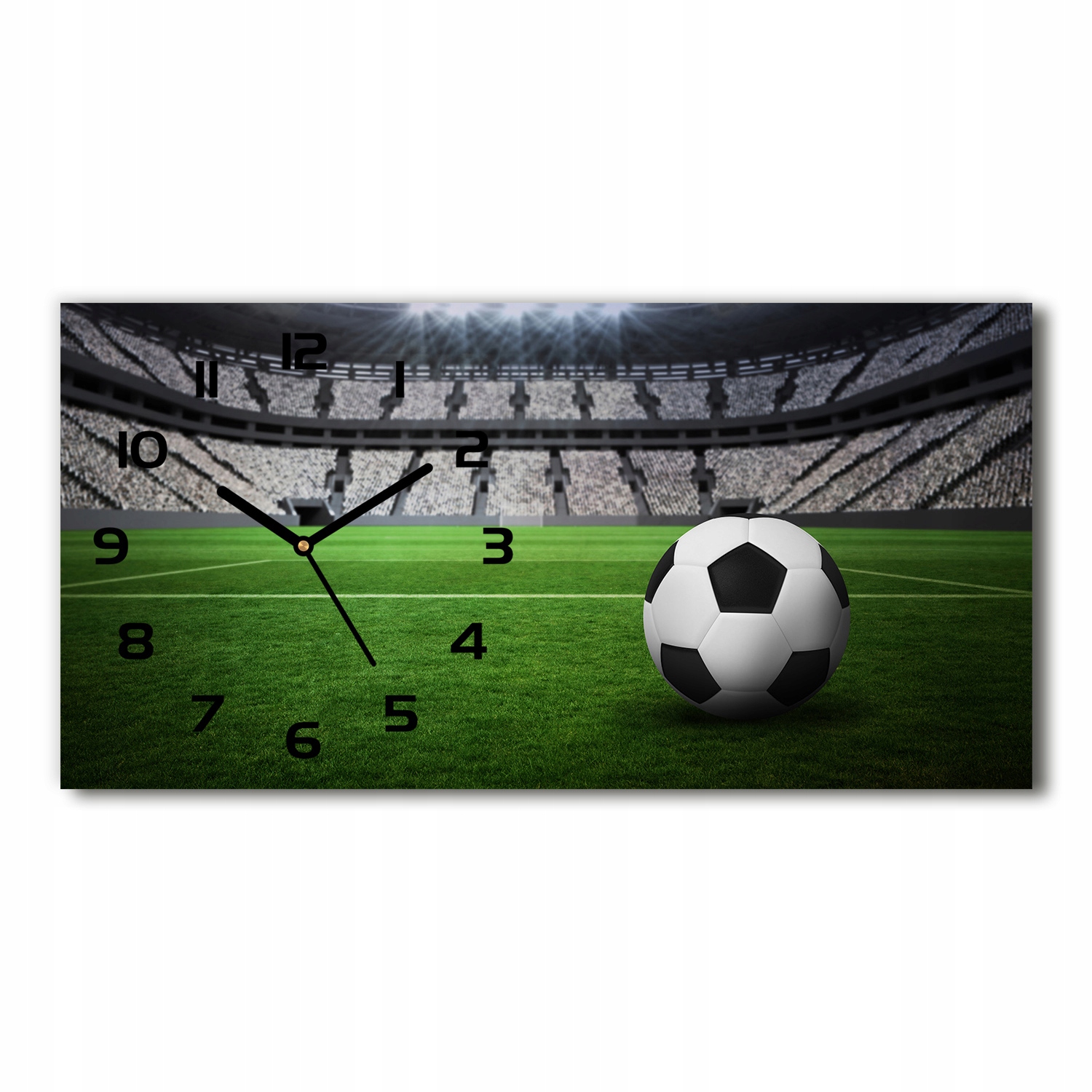 

Zegar ścienny szklany Piłka na stadionie 60x30 cm