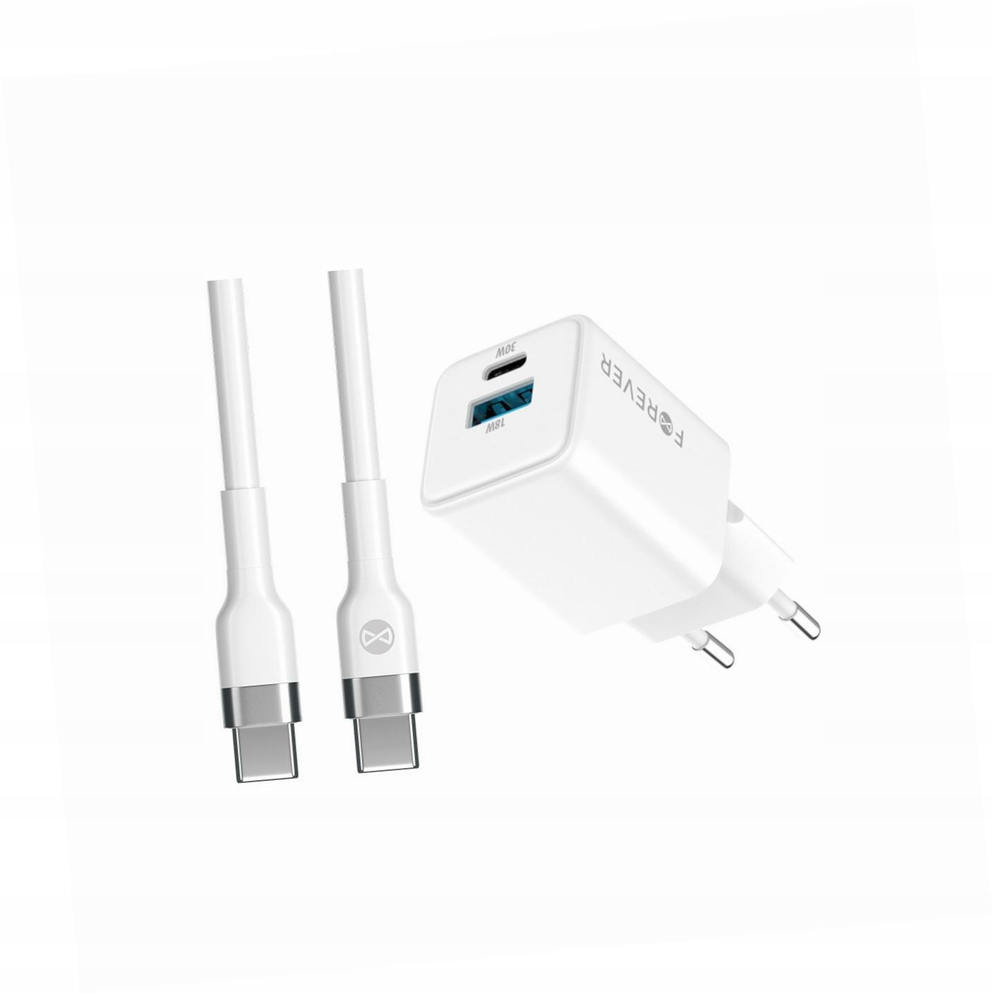 Szybka ładowarka GaN 30W Usb i Usb-c z kablem do Htc Desire 20 Pro