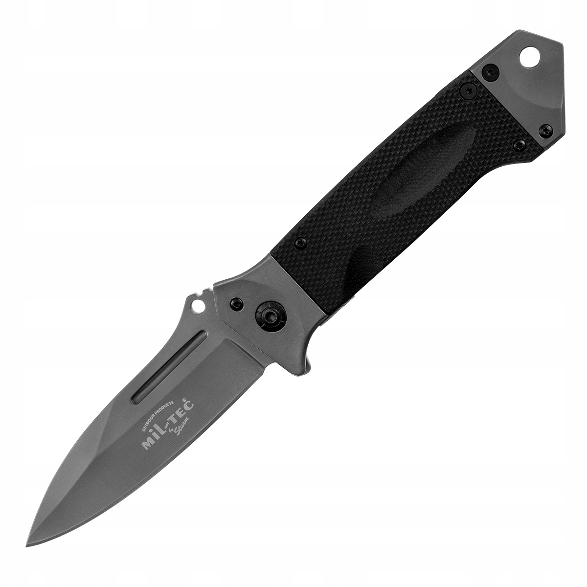 Nóż składany Mil-Tec DA35 9,5cm spear point liner-lock Micarta czarny