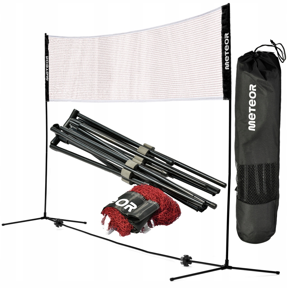 Přenosná síť pro hraní badmintonu s nastavitelnou výškou 90-220 cm Meteor