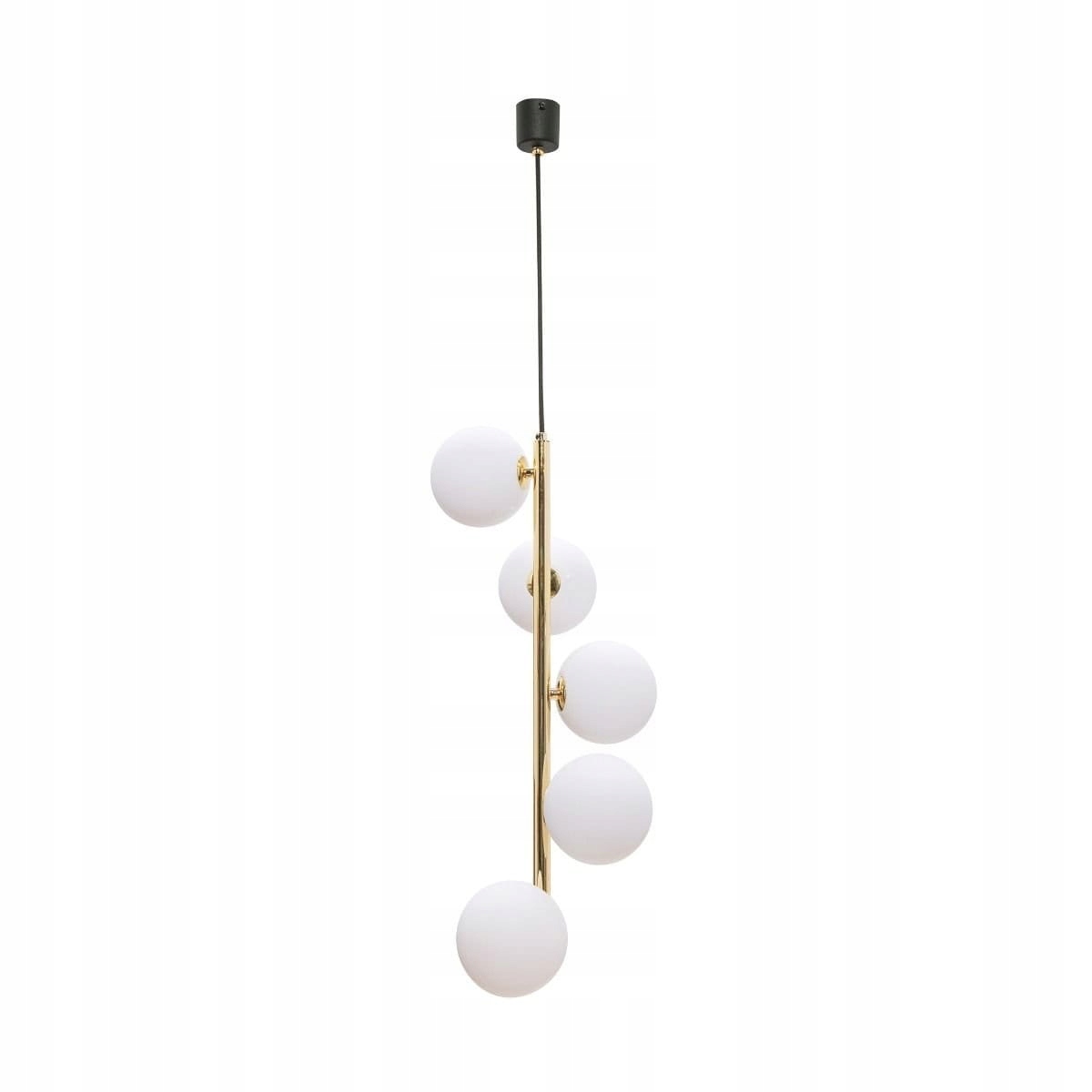 Lampa wisząca pionowa z dekoracyjnymi szklanymi kloszami w kształcie kuli