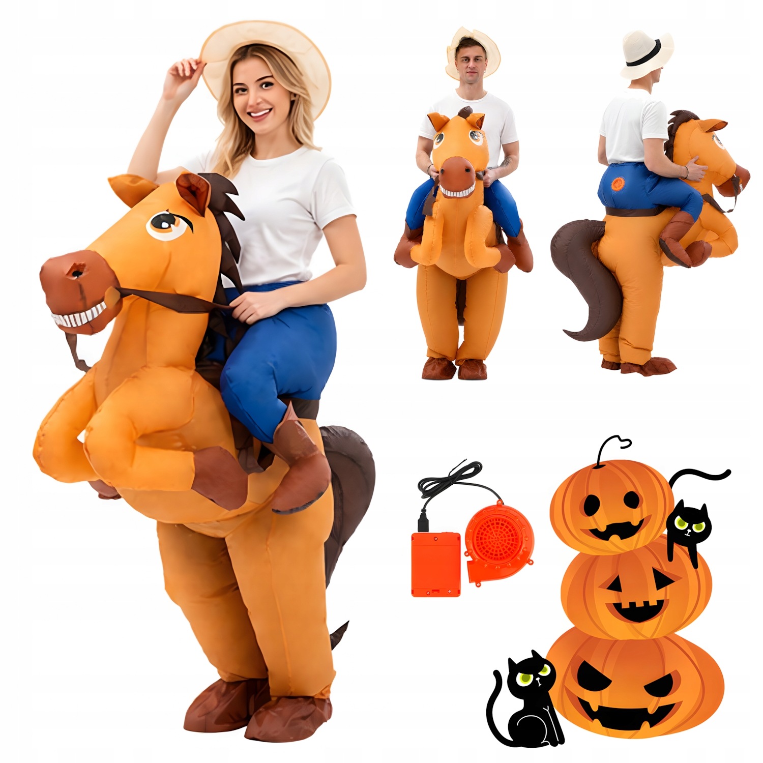 Kostým Jazzový Kůň Převlek Samonafukovací Nafukovací Kostým Karneval Unisex