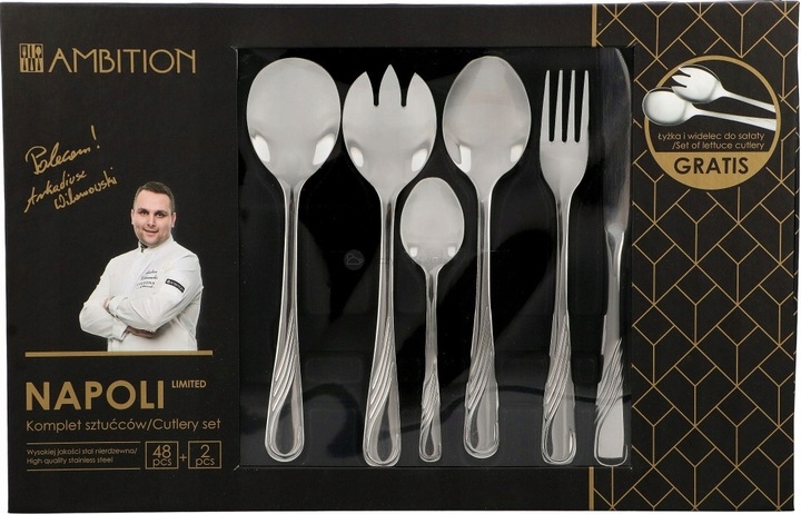 

Ambition 48 Sztućce Napoli Zestaw Komplet 12 Osób