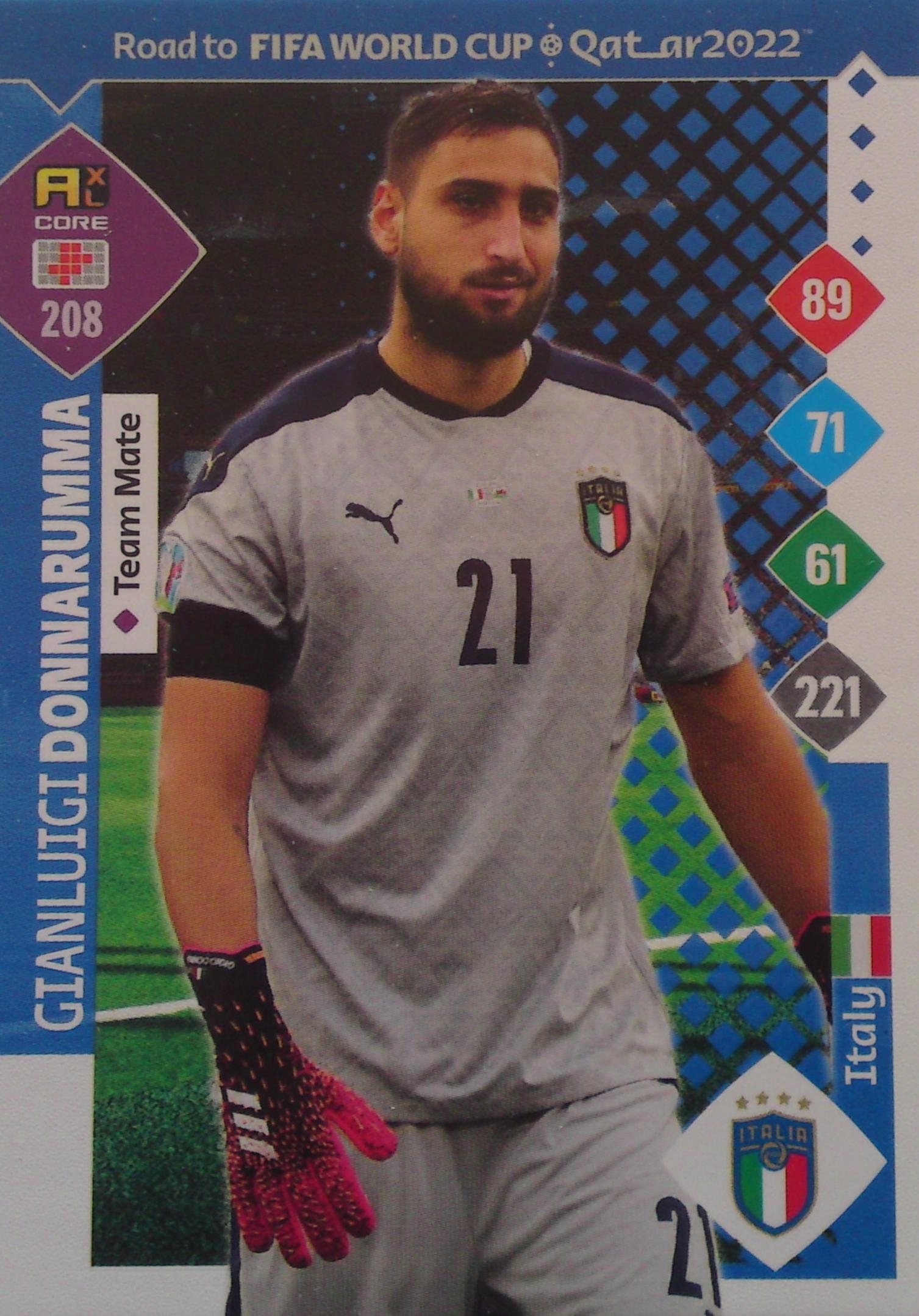 Panini Road Fifa World Qatar 2022 Team Mate Gianluigi Donnarumma 208