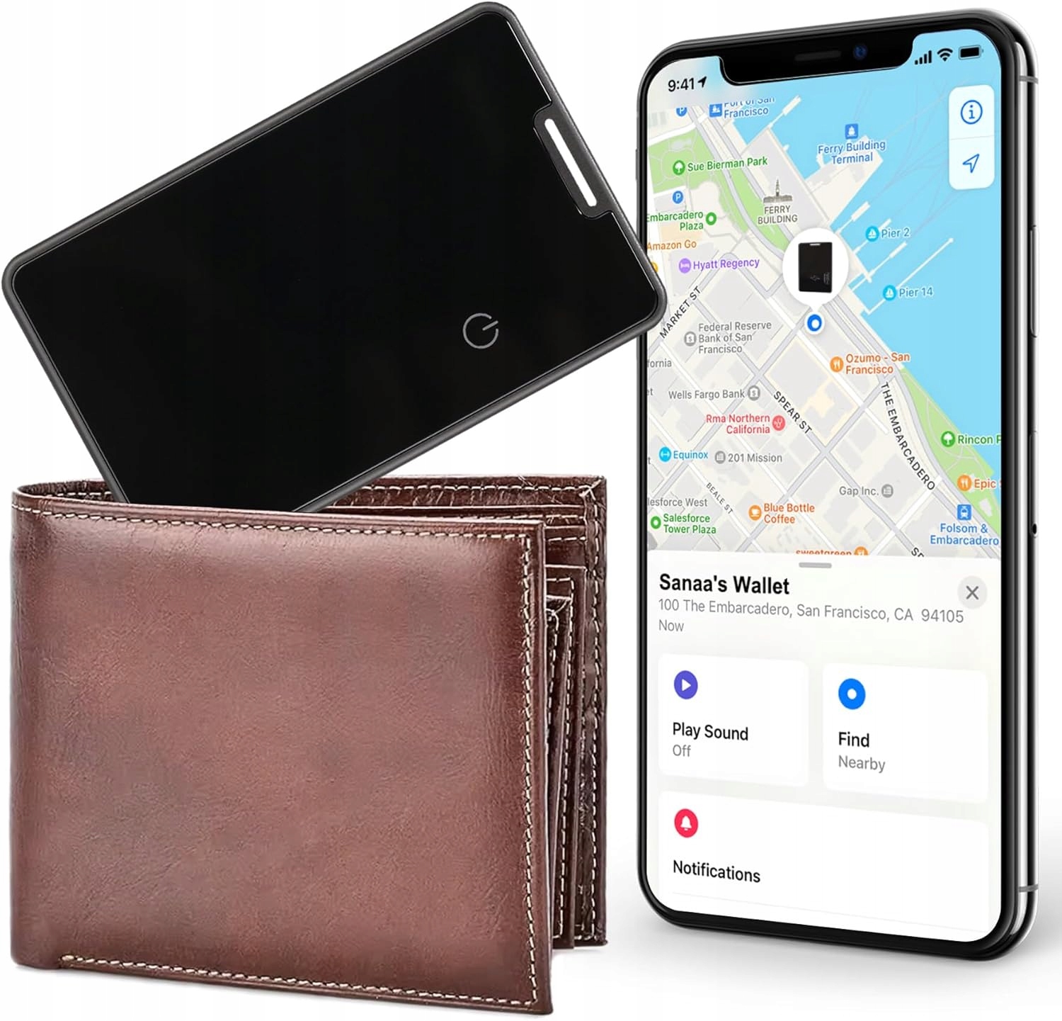 Loshall lokalizator portfela Bluetooth Apple Find My ultra cienki F13