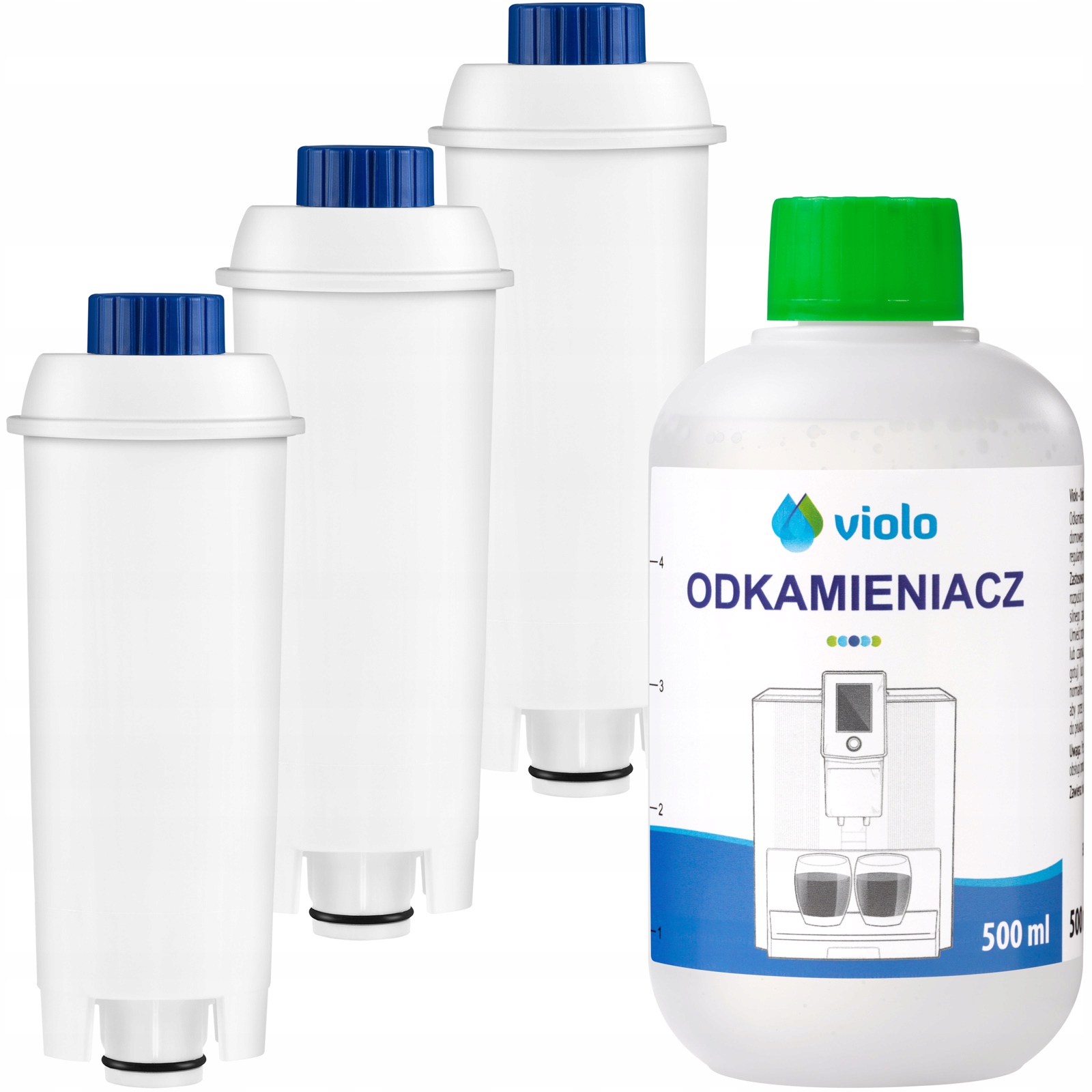 

Filtr do Delonghi 3x zamiennik i Odkamieniacz 0,5l