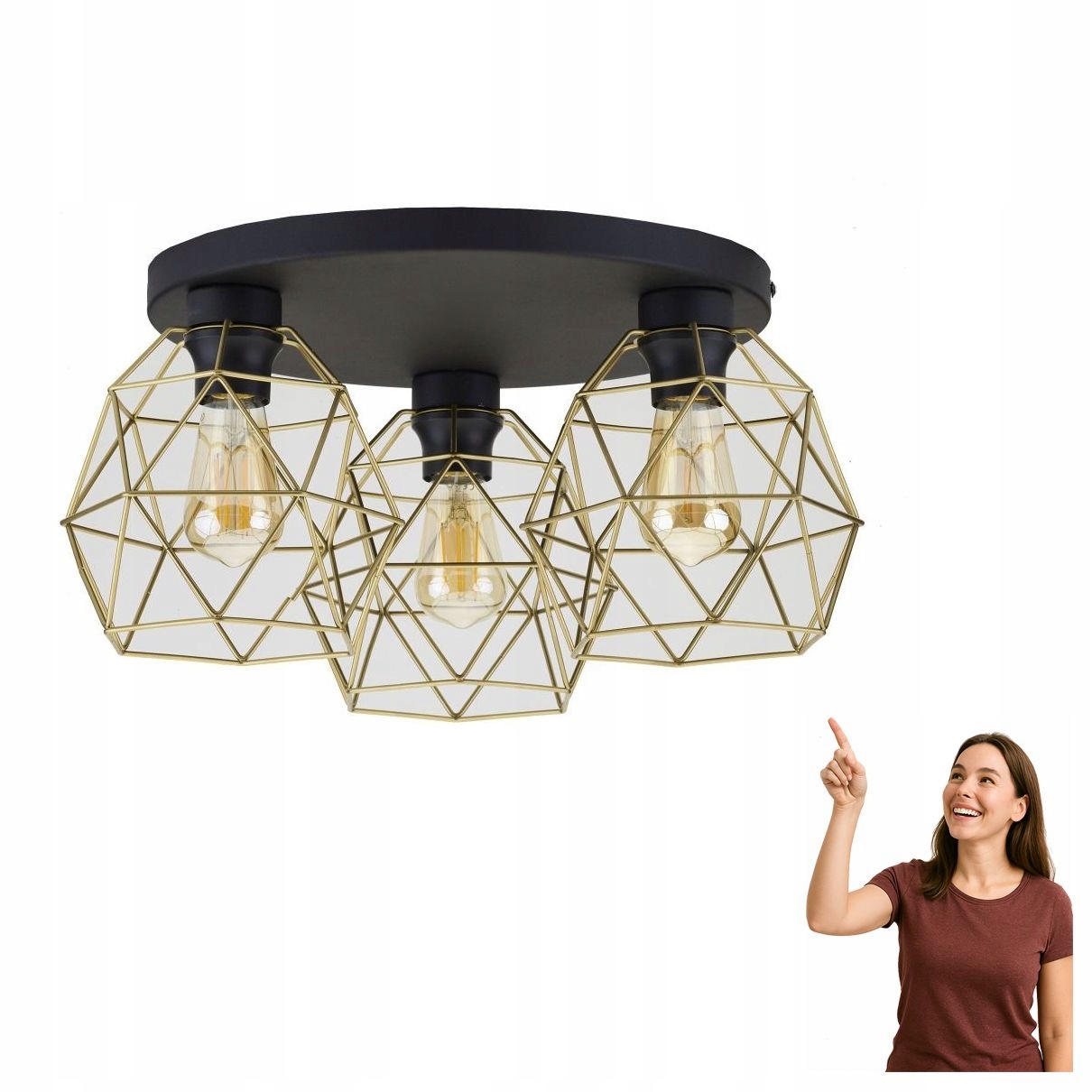 Stropná lampa Galaxy Black/gold 3458 Tk Lighting