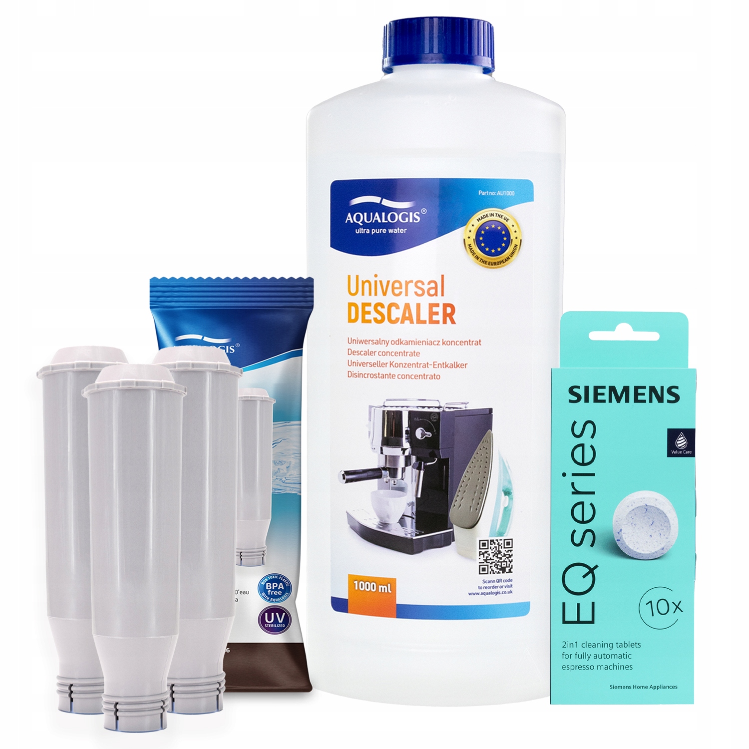 3x filtr AL-TES46 pro kávovar Bosch univerzální odvápňovač 1 l tablety