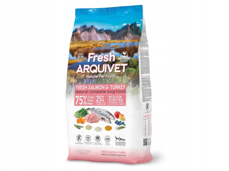 Karma dla psa Arquivet Fresh Półwilgotna Łosoś z indykiem 10 kg