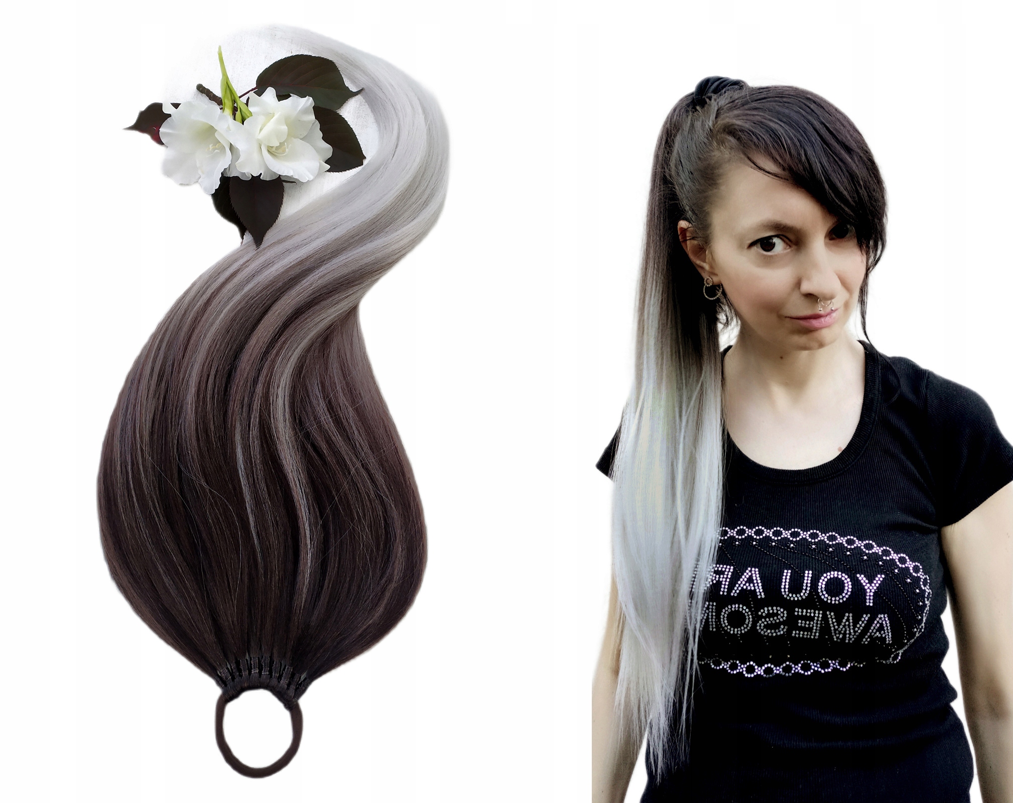 Poník na gumičce, Kuc-Gumka, Příčesek, hnědá platina, Platinová Brunetka, 60 cm