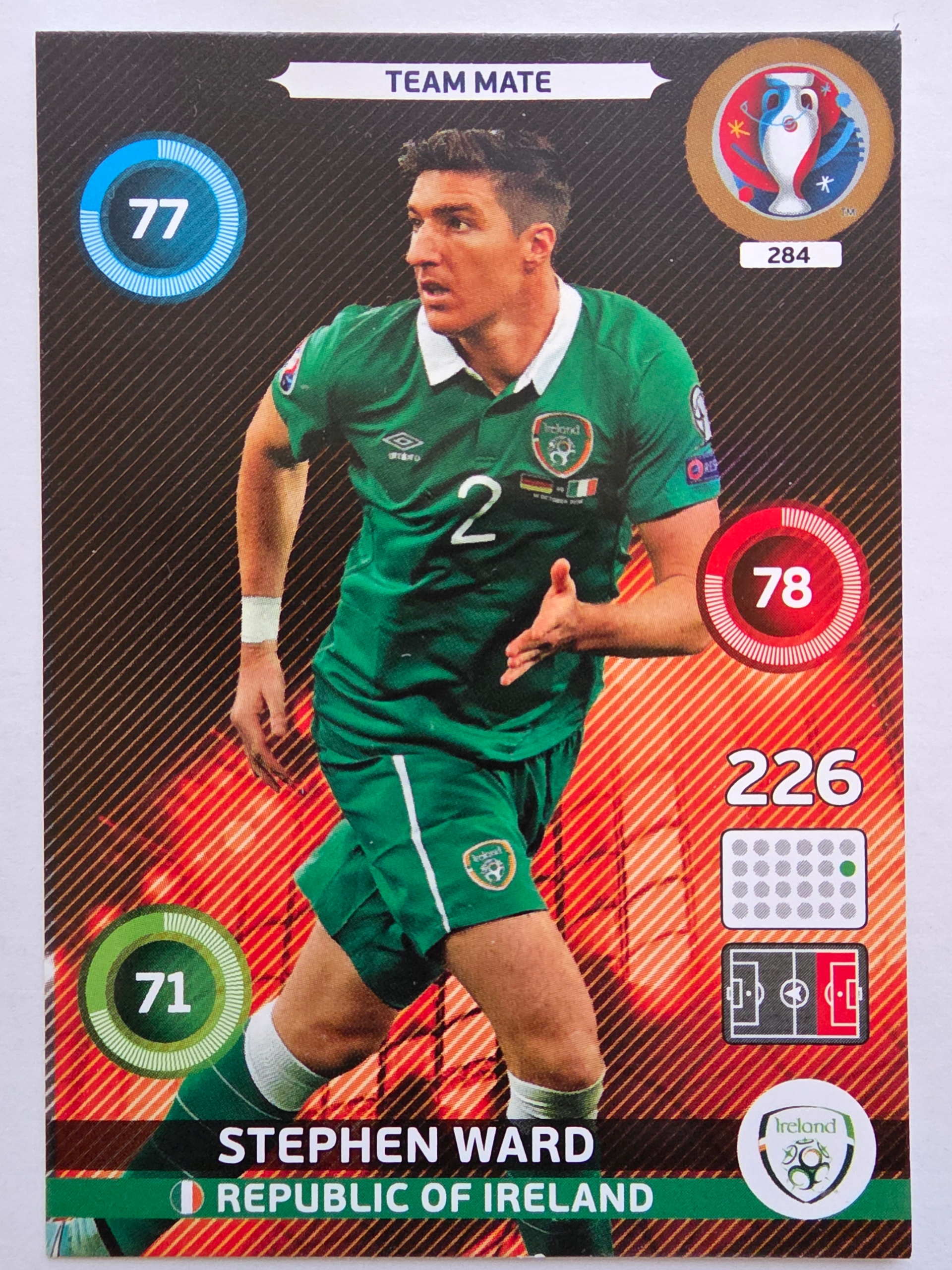 2016 Panini Euro Stephen Ward Irlandia Nr 284 /H13