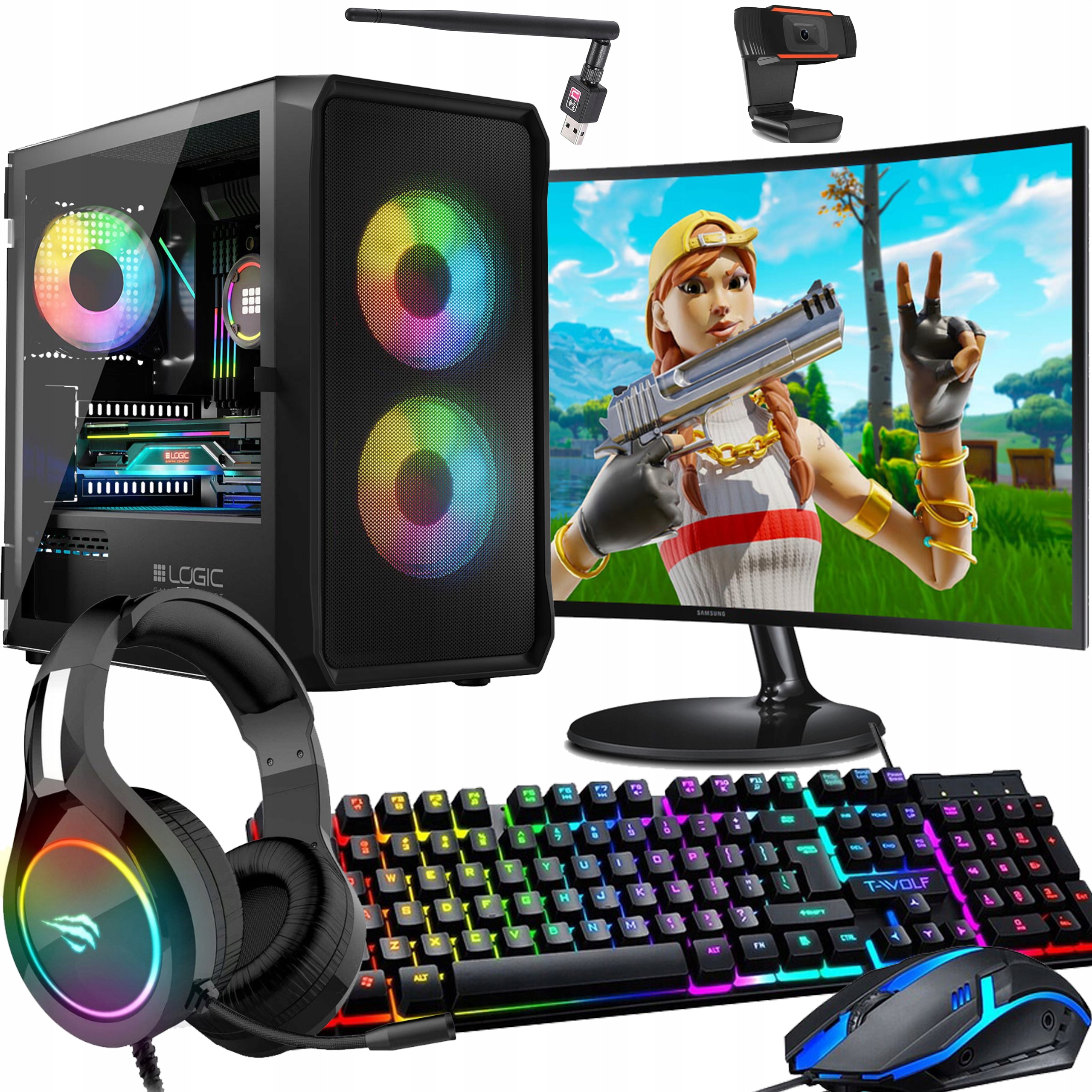 ZESTAW KOMPUTER GAMINGOWY RYZEN 5 RTX 4060 Ti 32 GB RAM 1 TB SSD WIN 11