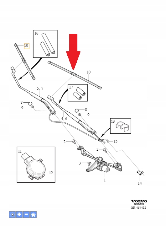 Podgrzewane pióra Volvo XC60 (18-) Oe 31490720