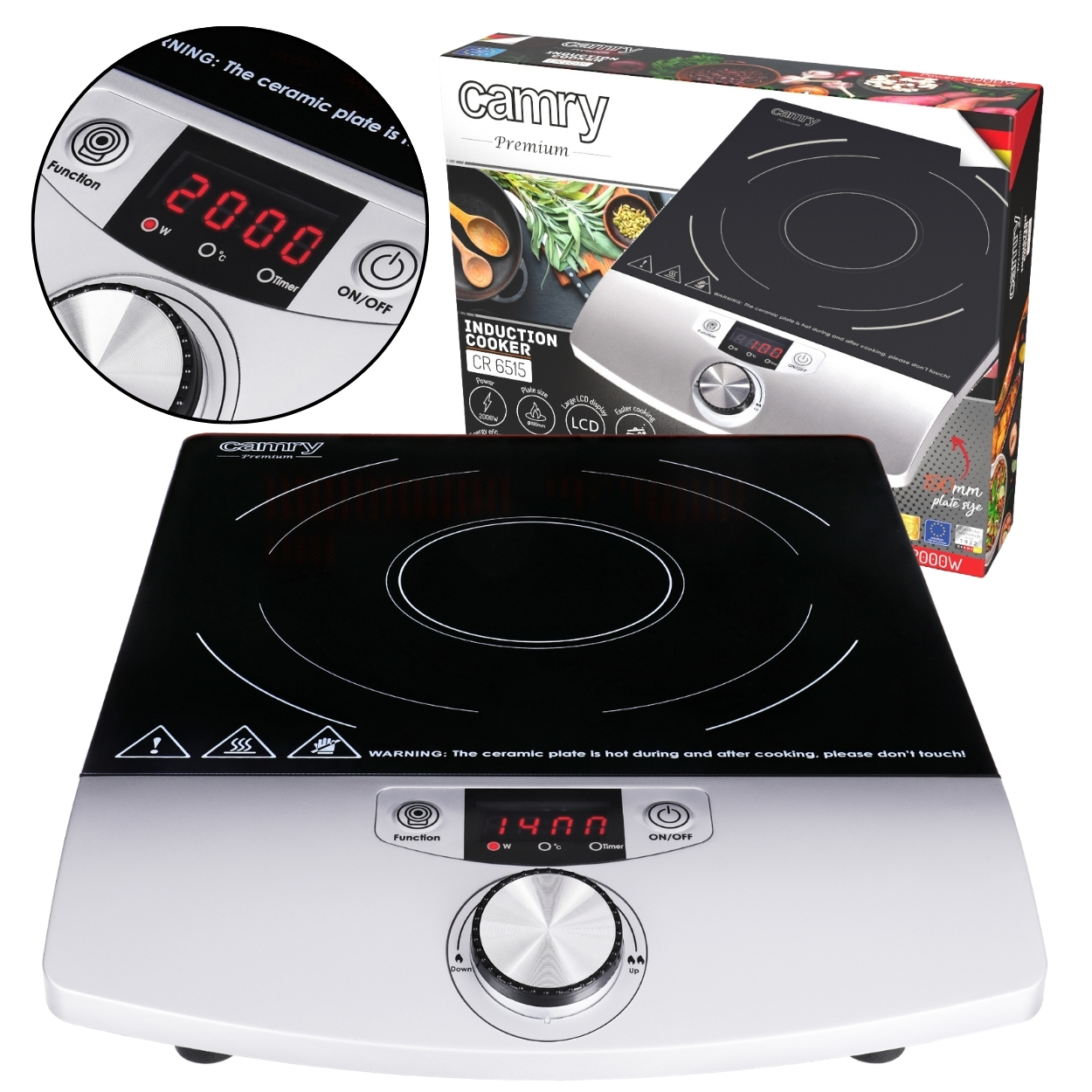 Kuchenka płyta indukcyjna Camry Cr 6515 jednopalnikowa elektryczna