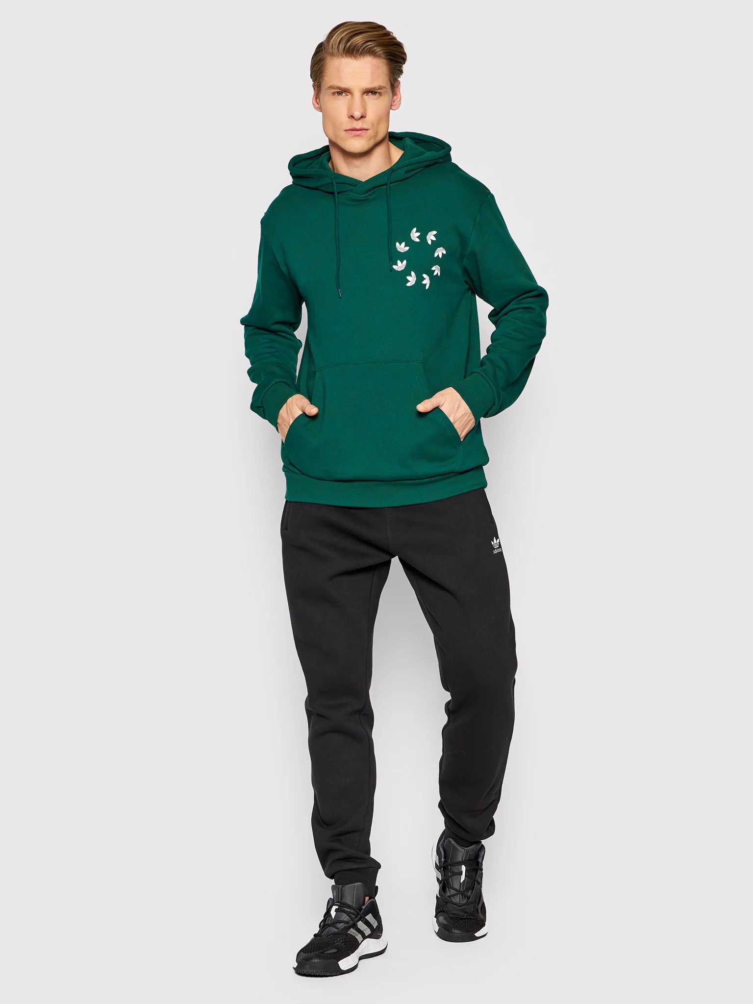 adidas Originals Pánská Mikina bavlněná mikina Adicolor M Zelená Pohodlná