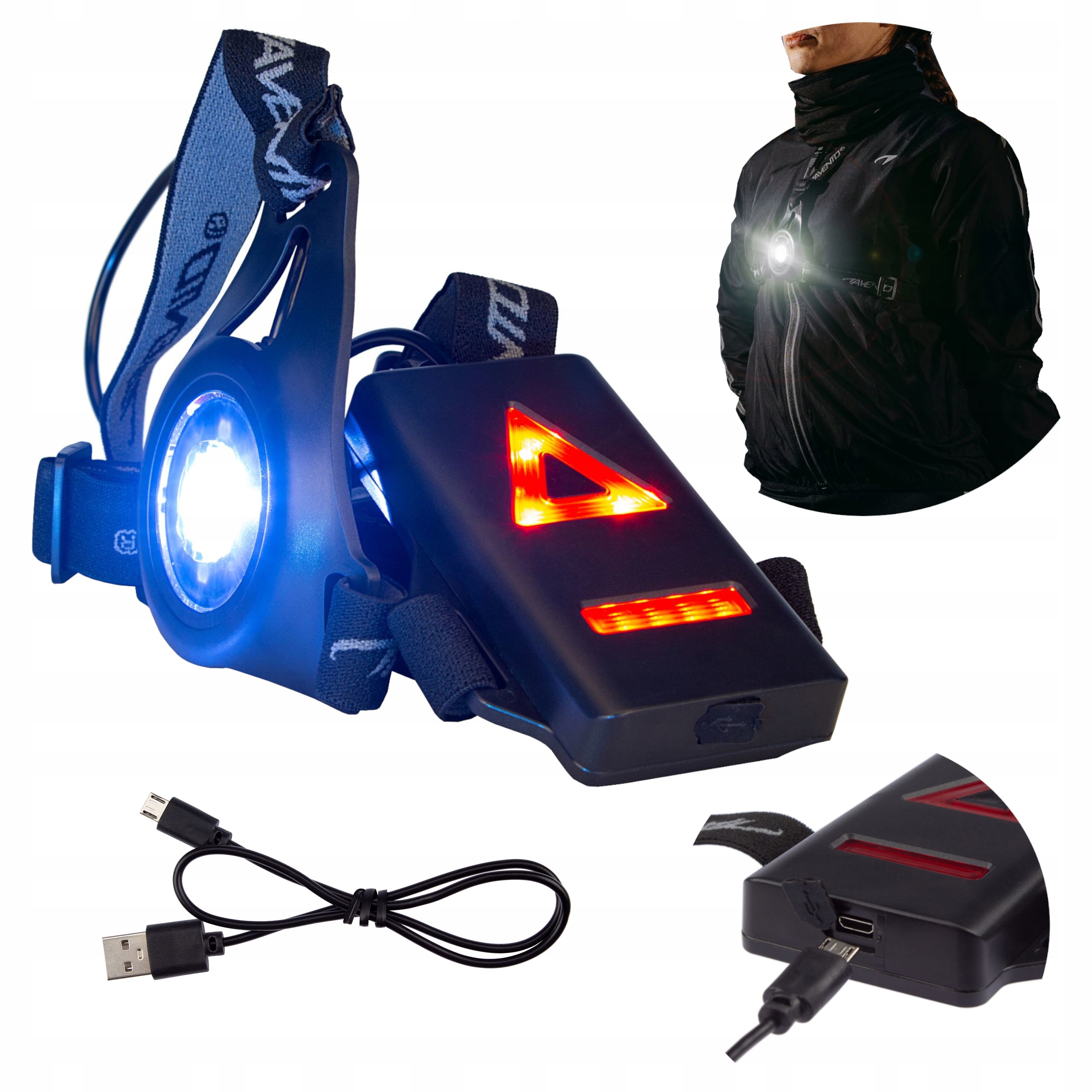 Szelki Led kamizelka do biegania na rower Avento 250lm