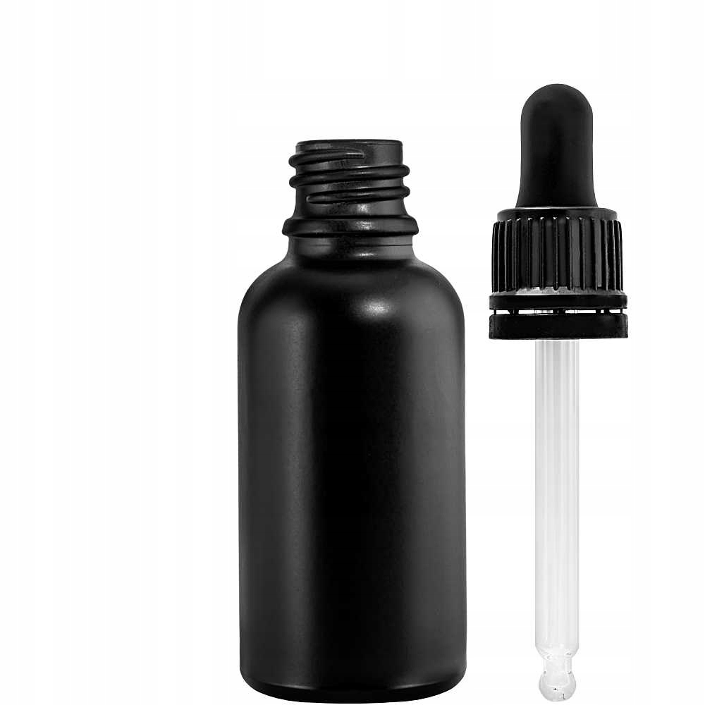 

Butelka szklana 50ml czarna matowa z pipetą gwaran