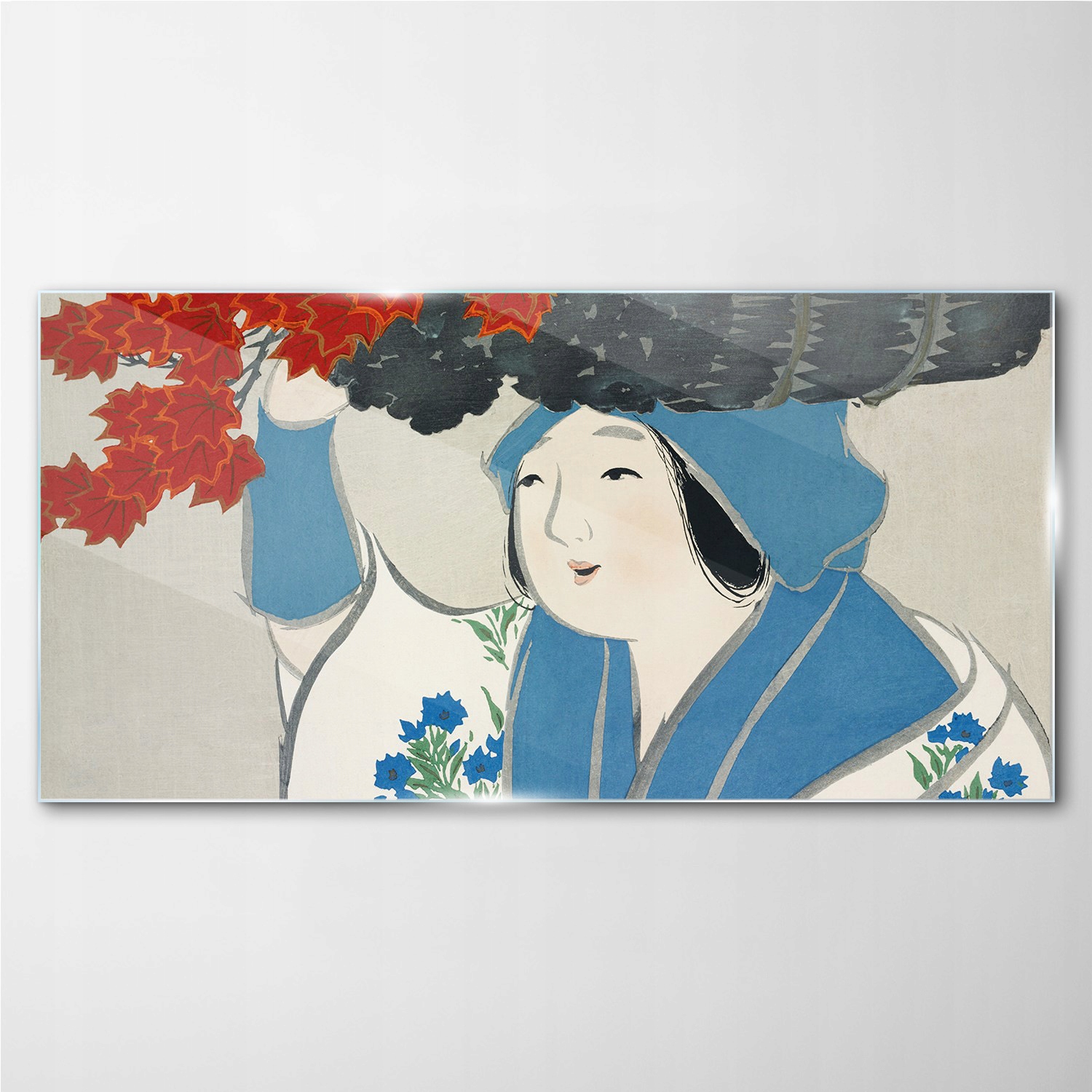

Foto-obraz szklany Kobiety kimono liście 140x70 cm