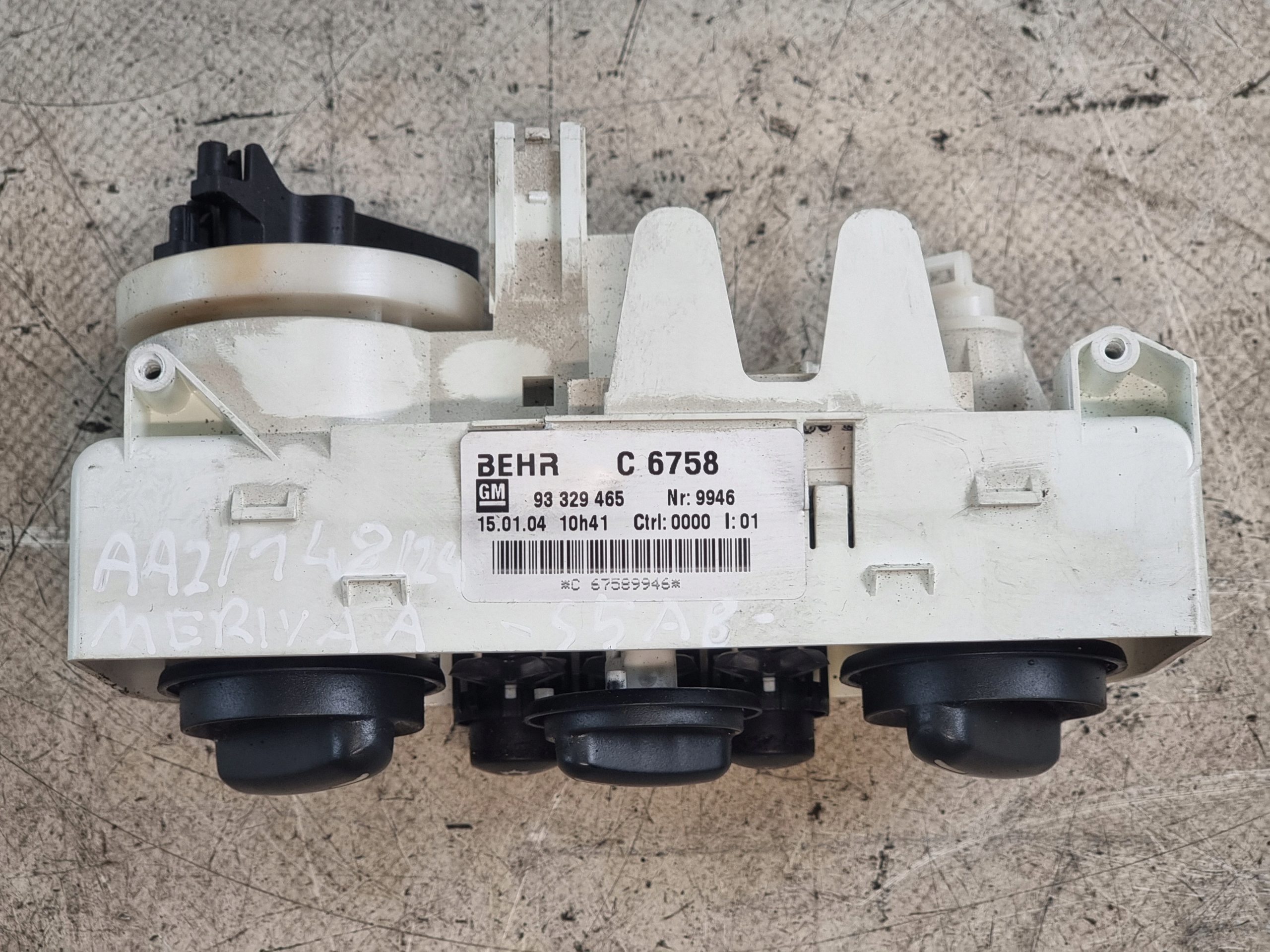Unite commande clima Bouches buses OE 93329465 OPEL MERIVA A 04r