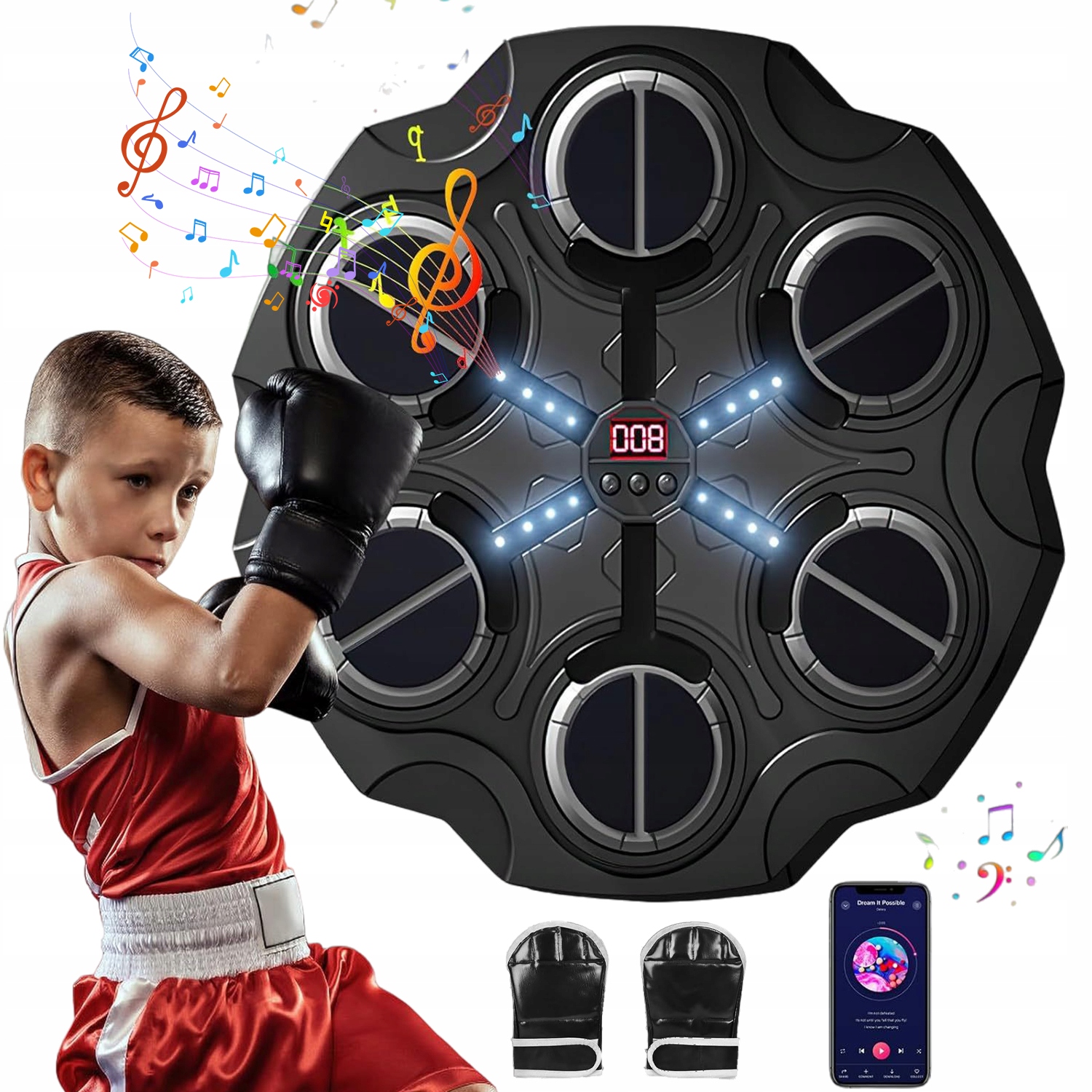 Muzyczna Maszyna Do Boksu Bluetooth Rhythm Wall Target Ściana Bokserska