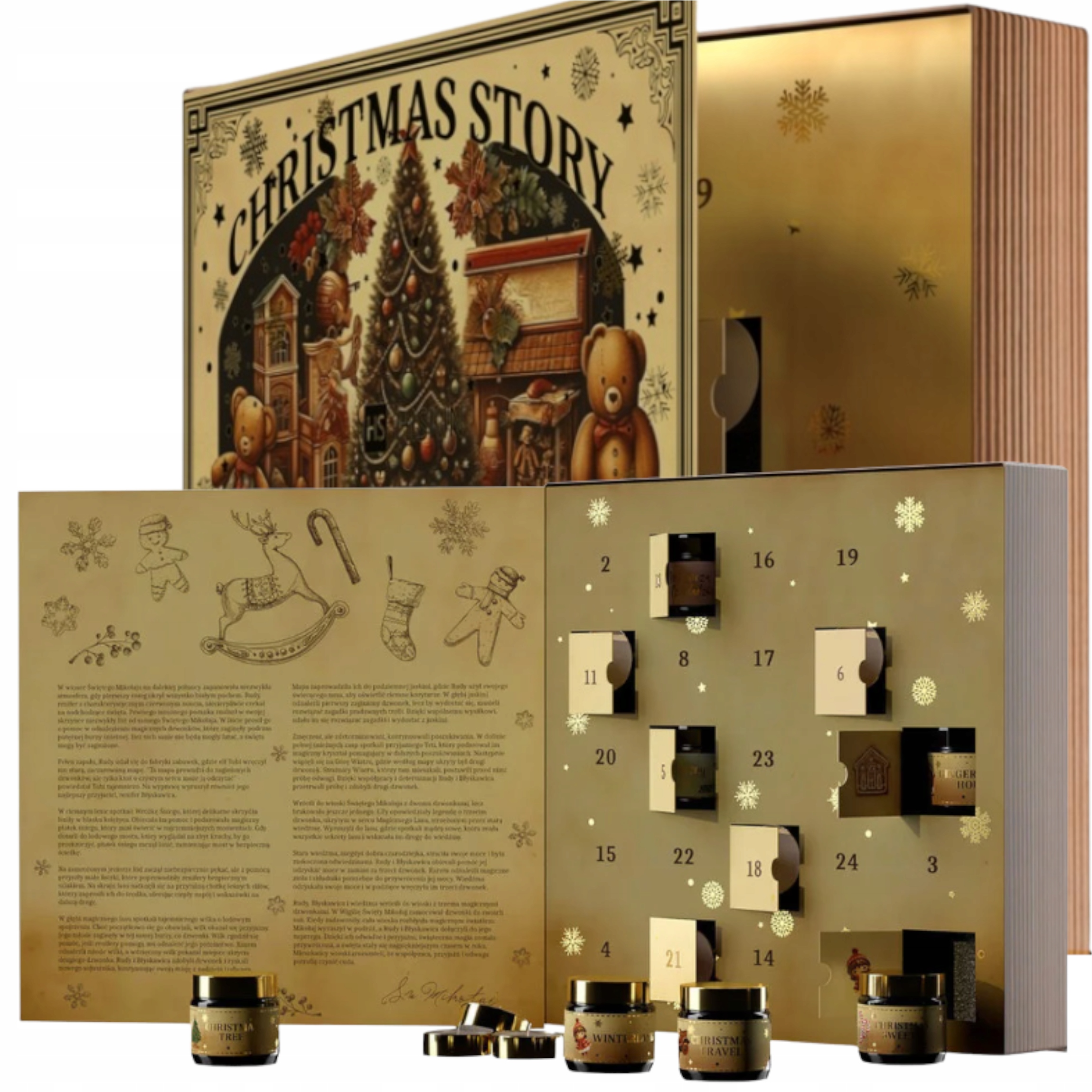 Adventní Kalendář Se Sójovými Svíčkami Ve Sklenicích 12 Ks Čajová Svíčka 12