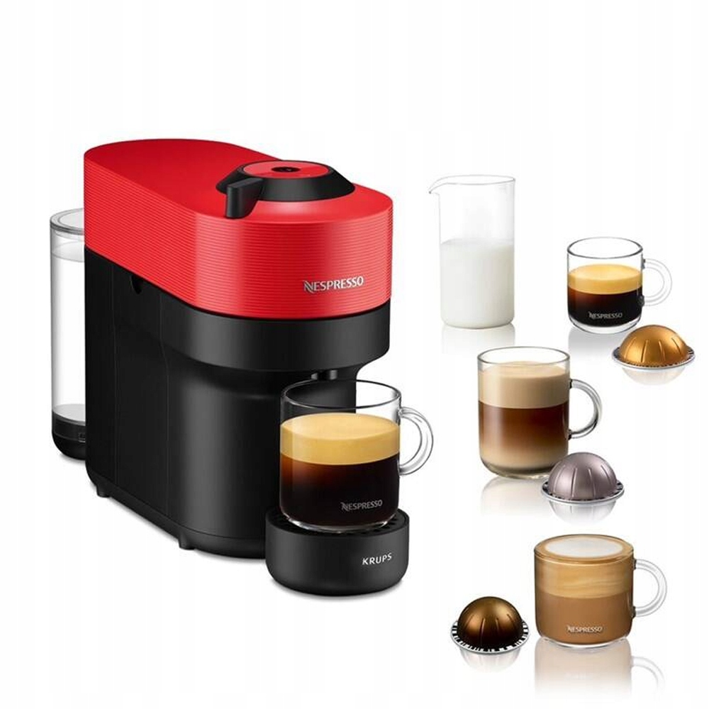 Kávovar Krups Nespresso Vertuo Pop XN920510, červený