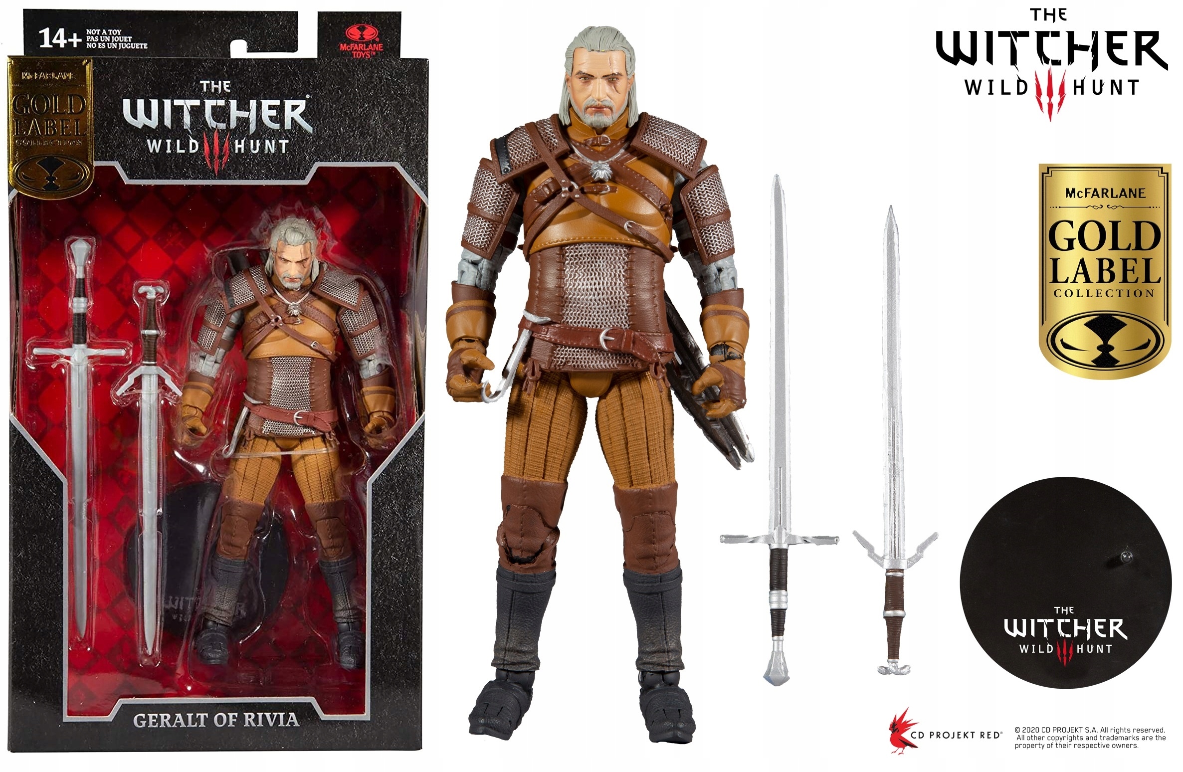 Duża Figurka Wiedźmin Witcher Dziki Gon 18cm. Materiał plastik