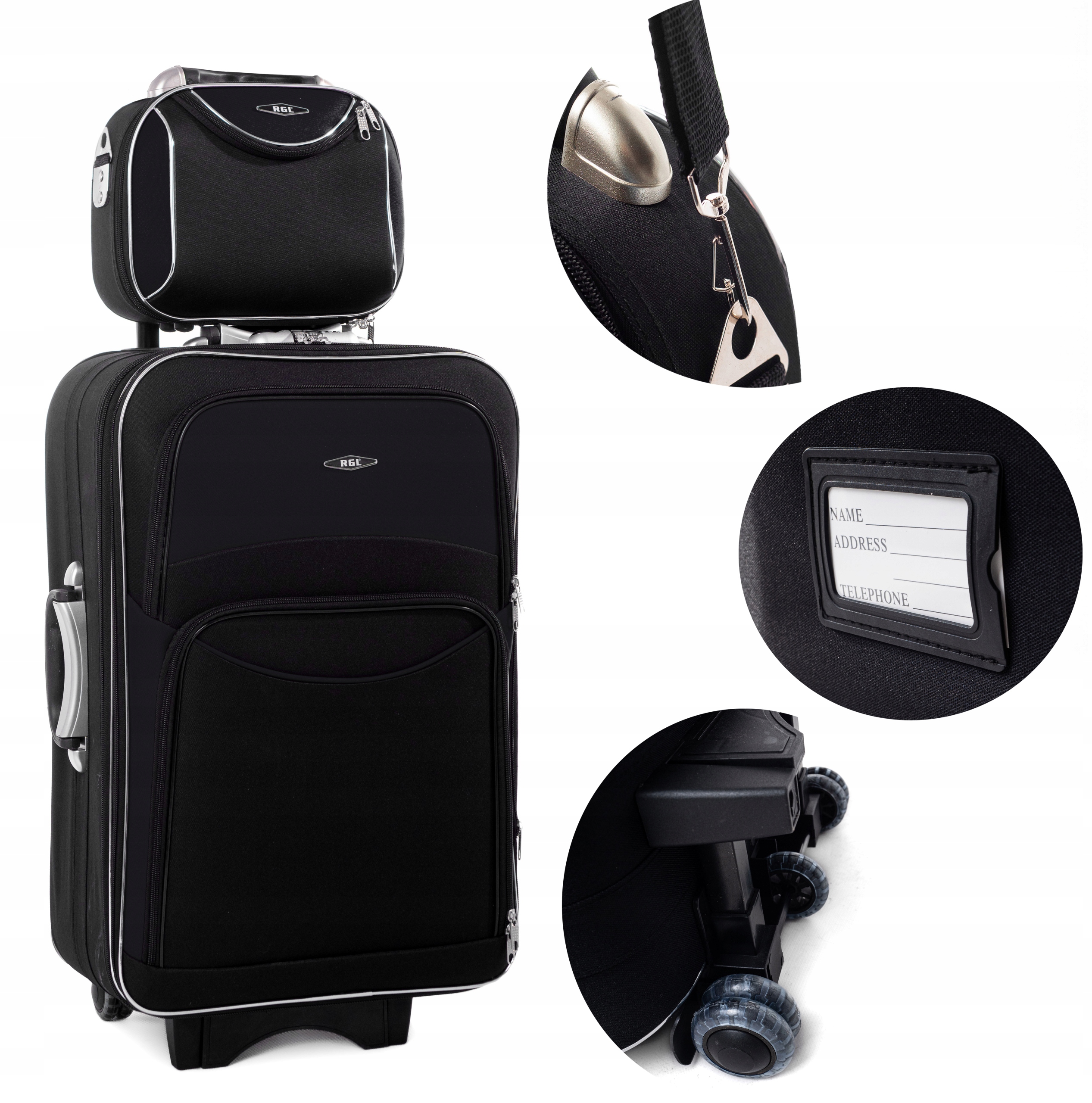 Rgl 2w1 Zestaw Duża Walizka Podróżna XXL +bagaż Podręcznykuferek