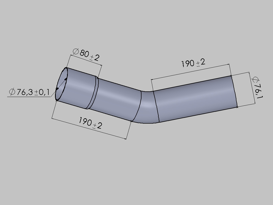 Нержавеющая выхлопная труба 76,1 мм с чашкой 30°