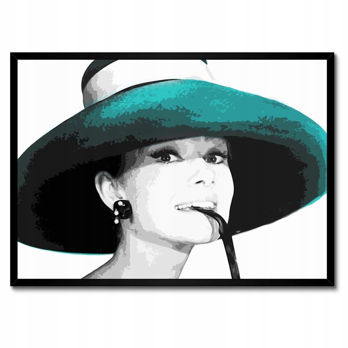 Plakáty v rámu 70x50 Audrey Hepburn Klobouk