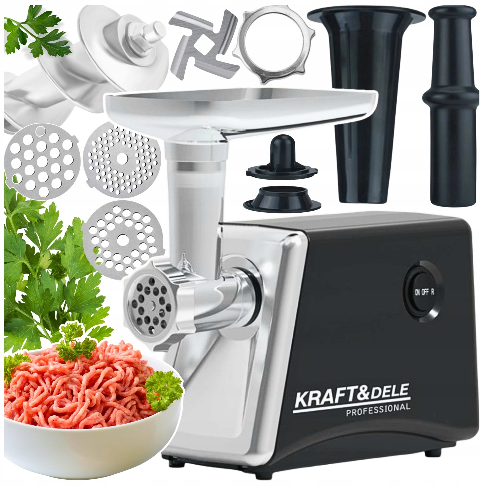 Maszynka do mielenia mięsa Kraft&Dele maszyna elektryczna z szatkownicą