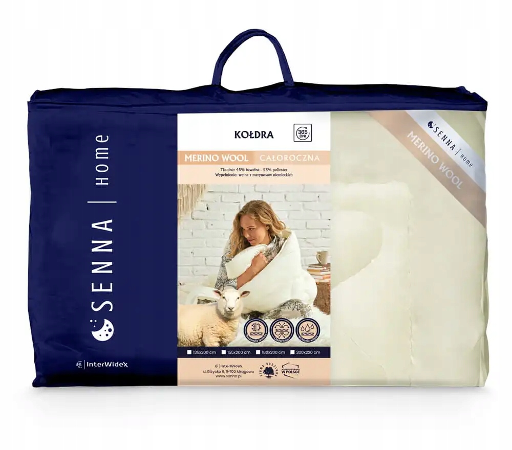 Inter Widex Prikrývka 135x200 Merino Wool Vlnená krémová 1200 g
