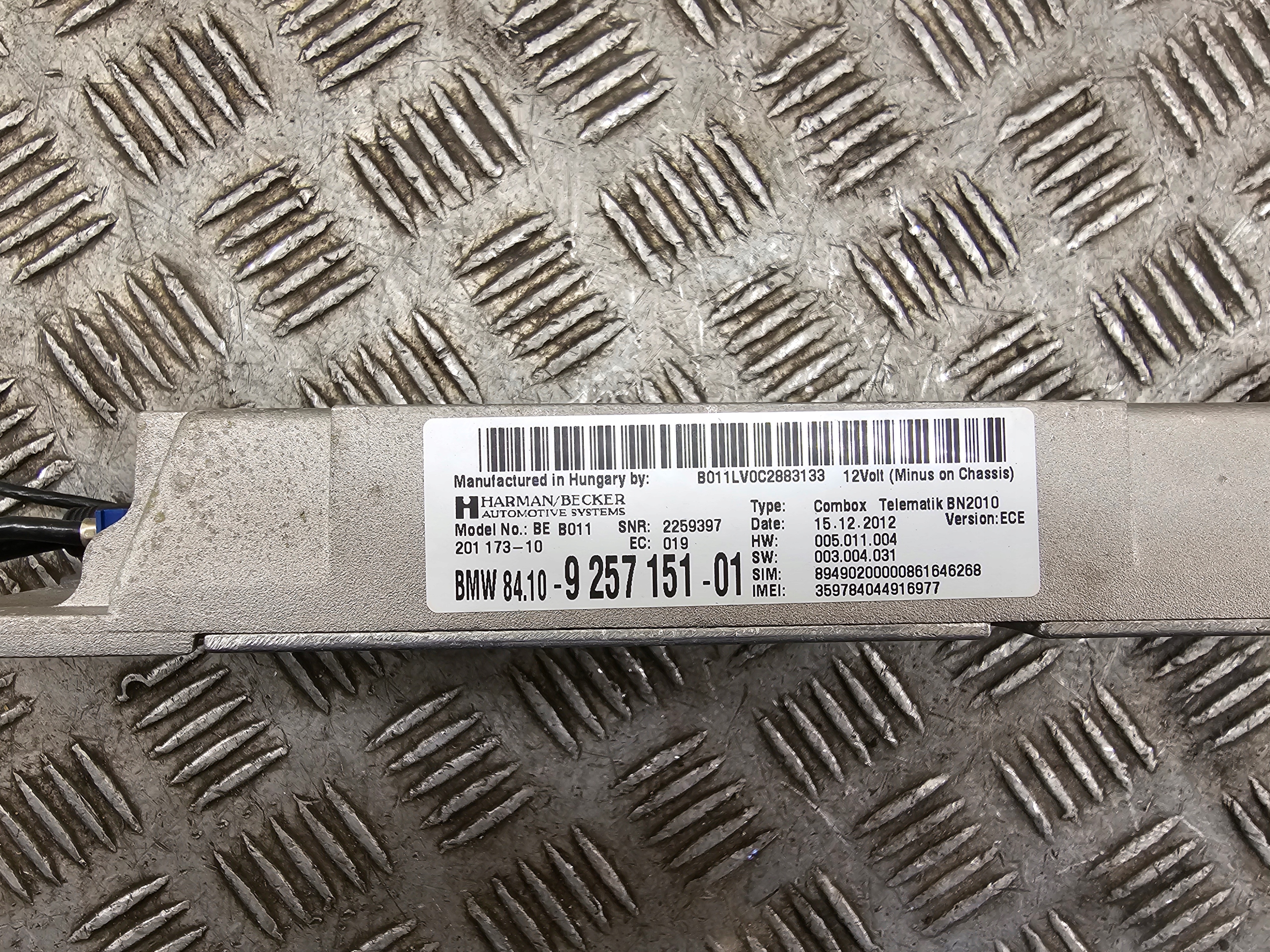 module control unit COMBOX TELEMATIK BMW 5 F10 F11 9257151