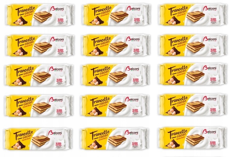 15x 280g Balconi Trancetto ciastka z nadzieniem kakao Karton