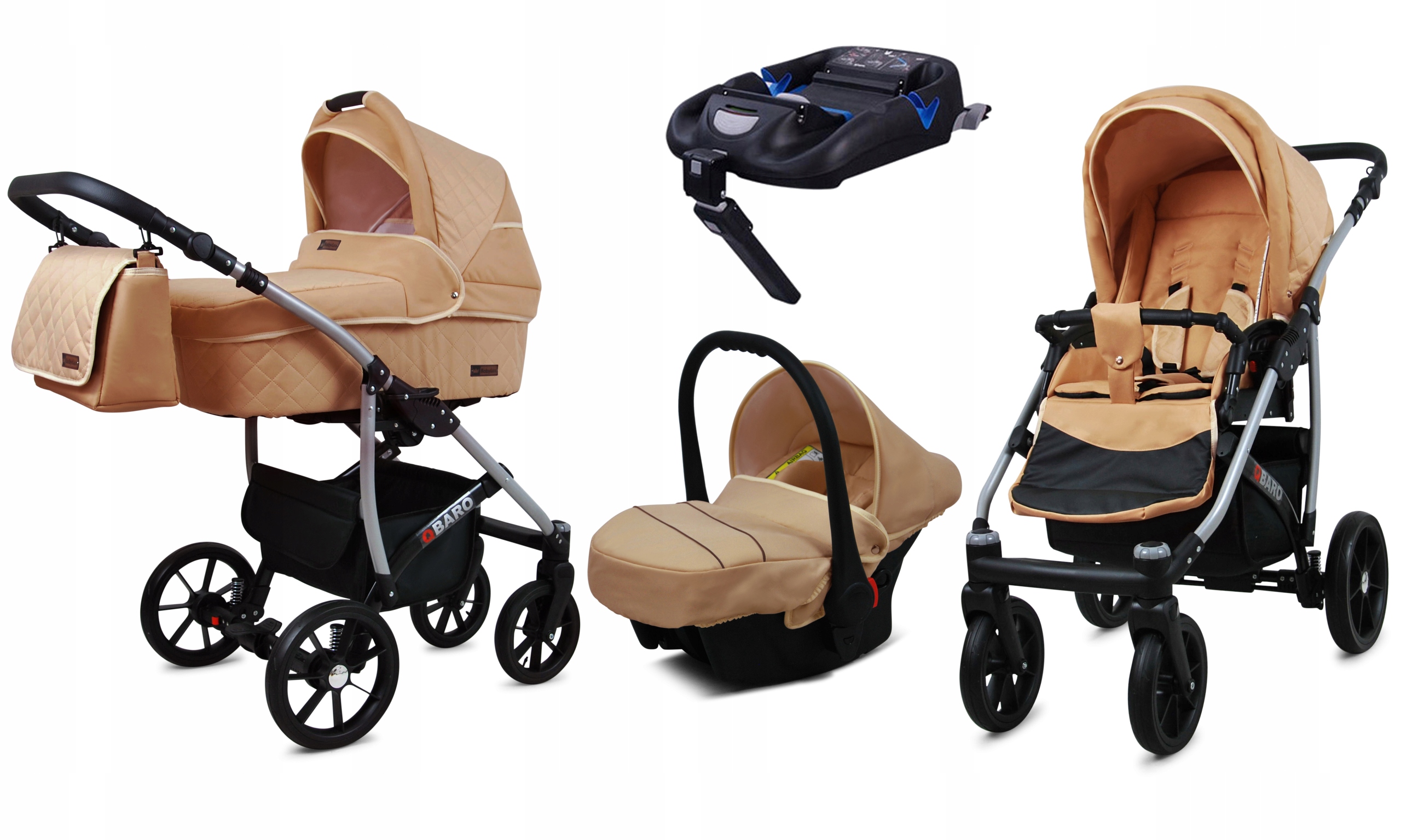 

Wózek 4w1 dziecięcy BabyLux Qbaro baza Isofix