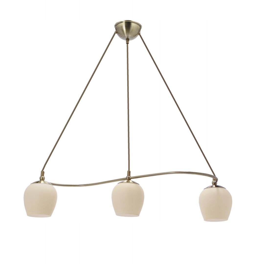 Serano závěsná lampa patinová 3x60W E27 stínidlo krémová