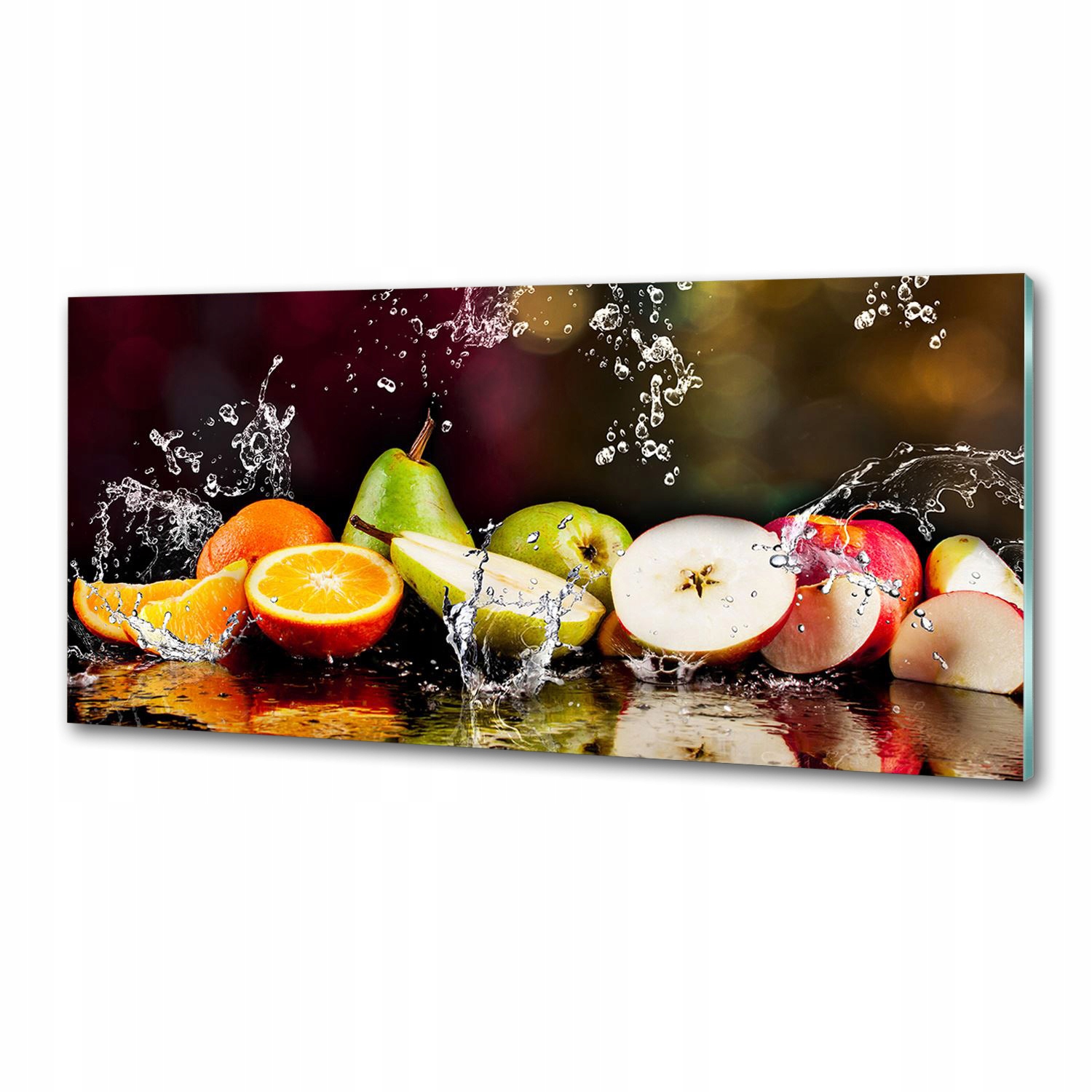 Panel dekor sklo Ovocie a voda 125x50 cm Lepidlo
