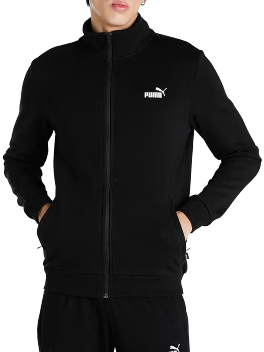 pánská mikina Puma rozepínací 682584-01 na zip bavlněná tepláková černá XL