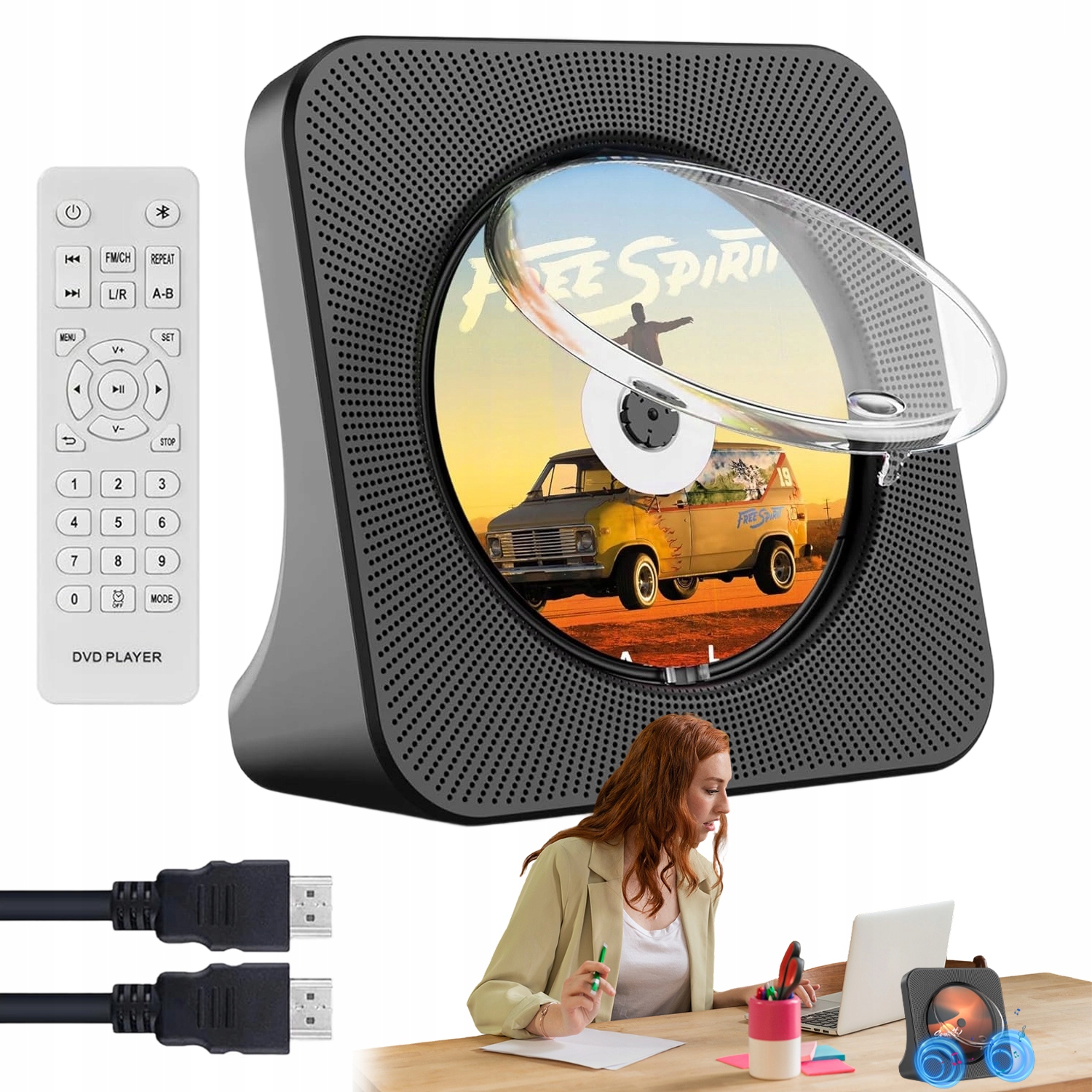 Bluetooth DVD/CD Přehrávač S Usb Displejem Fm MP3 Dálkový Ovladač