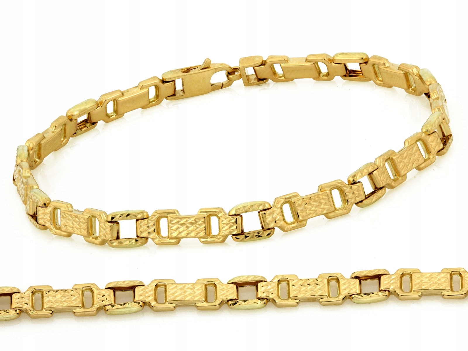 Zlatý náramek 585 z lesklých skládacích prvků r20 dárek 4.57 g