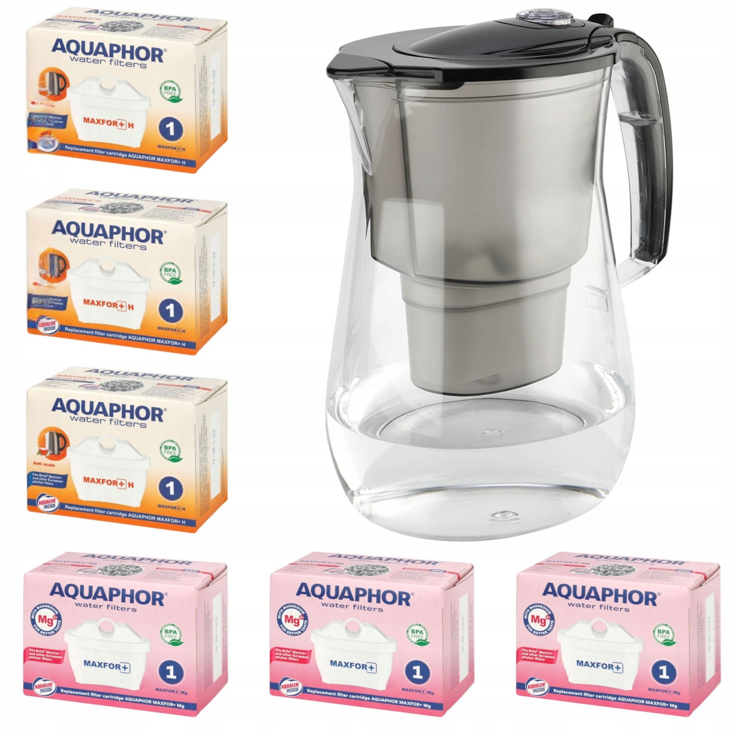 Filtrační konvice Aquaphor Onyx sada 6 náplní (3 mg 3 H), černá