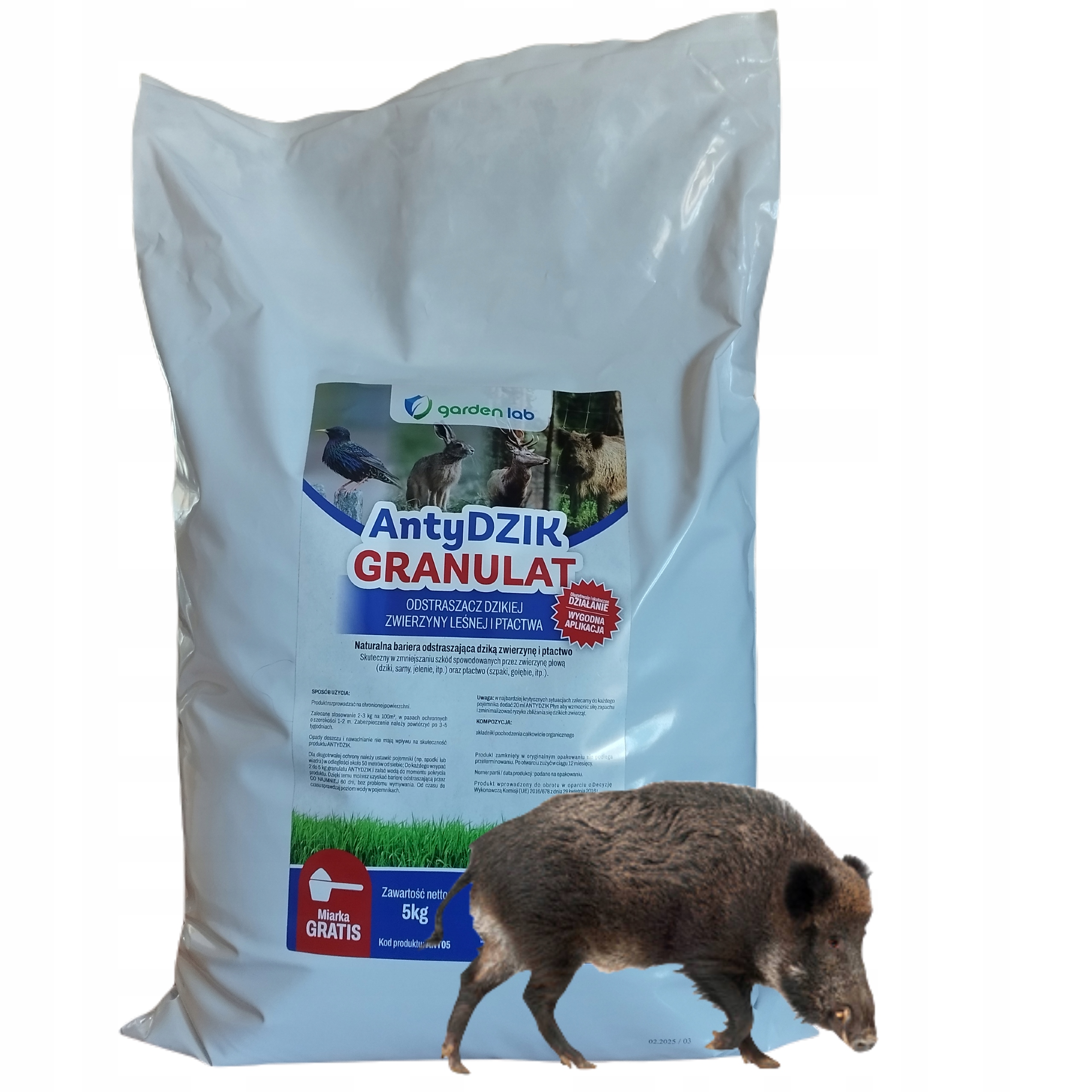 Antydzik Granulat 5kg Skuteczny Odstraszacz Zwierzyny Leśnej i Ptactwa