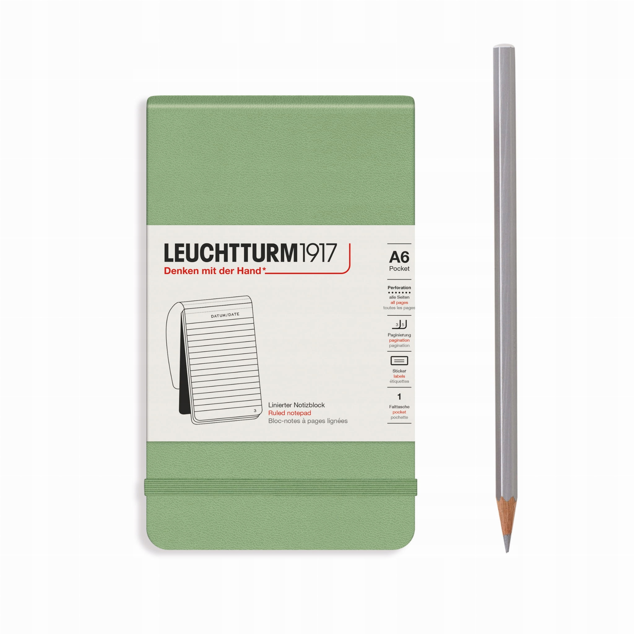 Notatnik Reporterski Leuchtturm1917 Pocket A6 Linie Sage