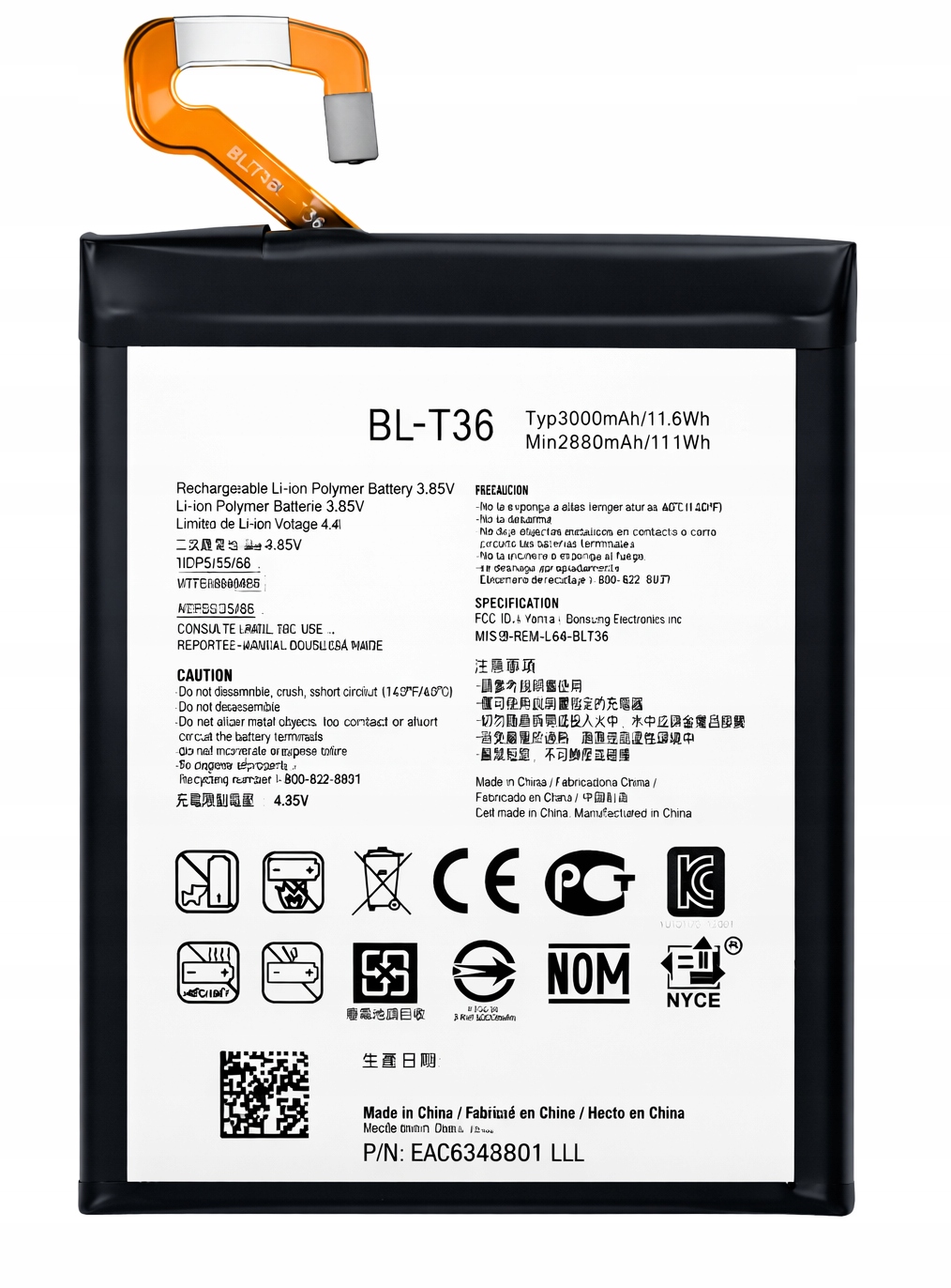 NOWA BATERIA BL-T36 DO LG K10 2018 K11 X410 K30