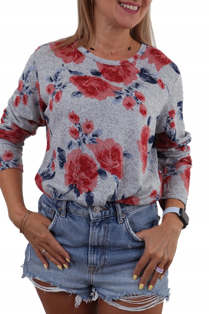 

Lekki Sweterek Bluzka Kwiaty Kwiatki *3XL