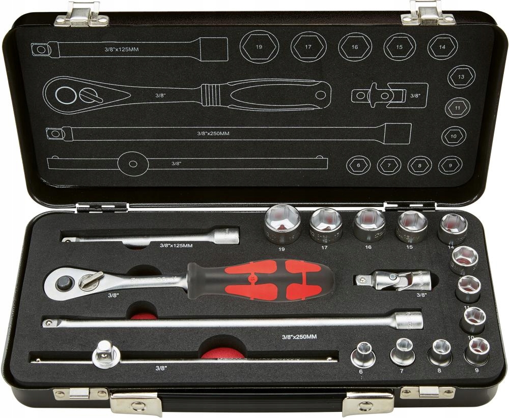 Sada vymeniteľných koncoviek nástrčného kľúča 3/8" 17-dielna Format